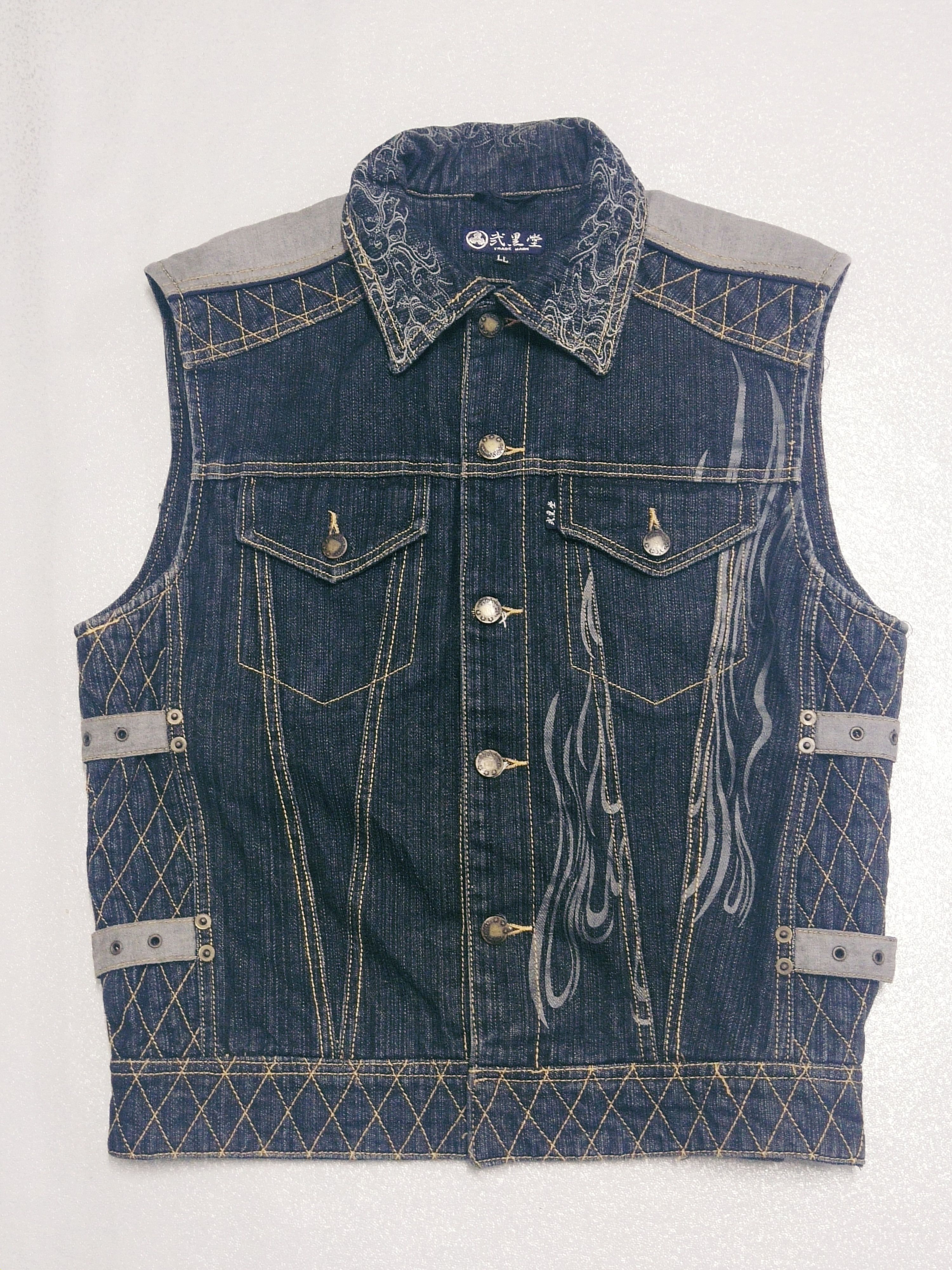 Japanese Brand × Vintage Vintage Japanese Tradirion Denim Vest Size US L / EU 52-54 / 3 - 2 Thumbnail