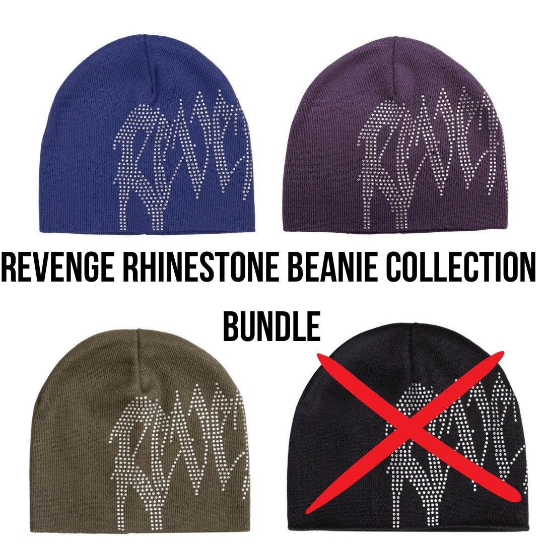 Revenge Deep shops Amethyst Rhinestone Beanie *NWT*