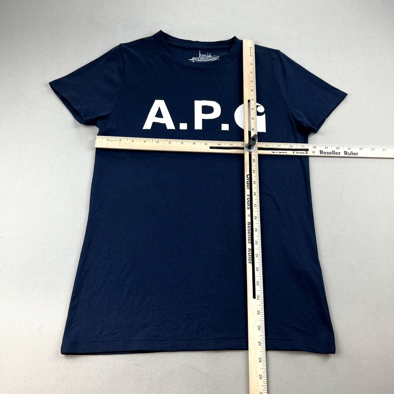 APC x Carhartt T-Shirt Navy Blue Spell Out Collab A/W 2013