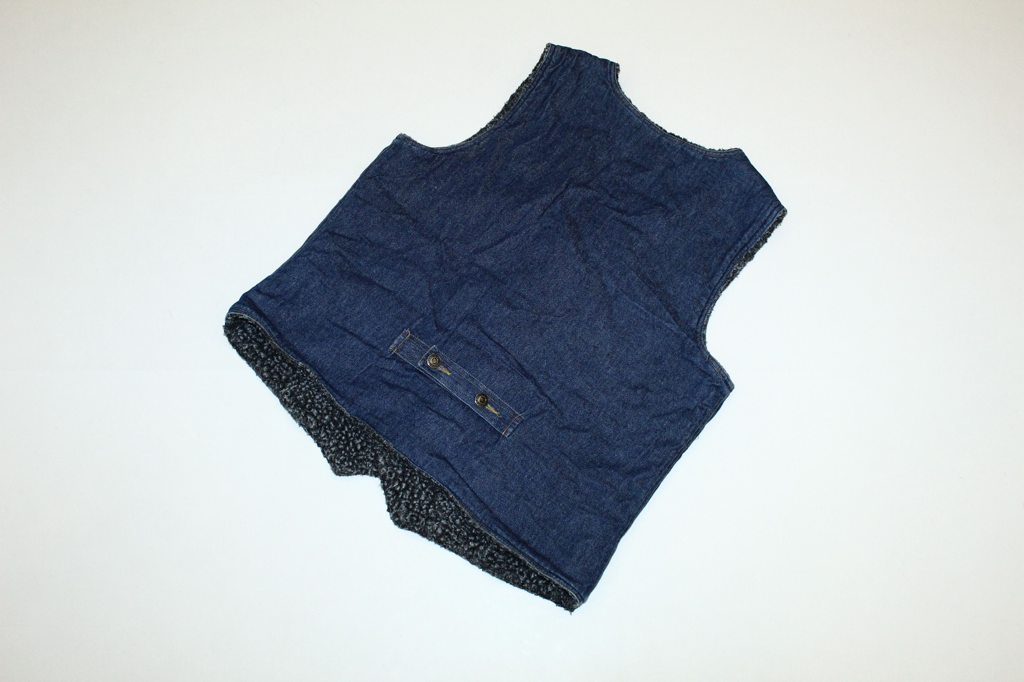 Japanese Brand 🔥 VTG 🔥 Ansel Tokyo Sheepskin Indigo Denim Vest Size US M / EU 48-50 / 2 - 8 Thumbnail