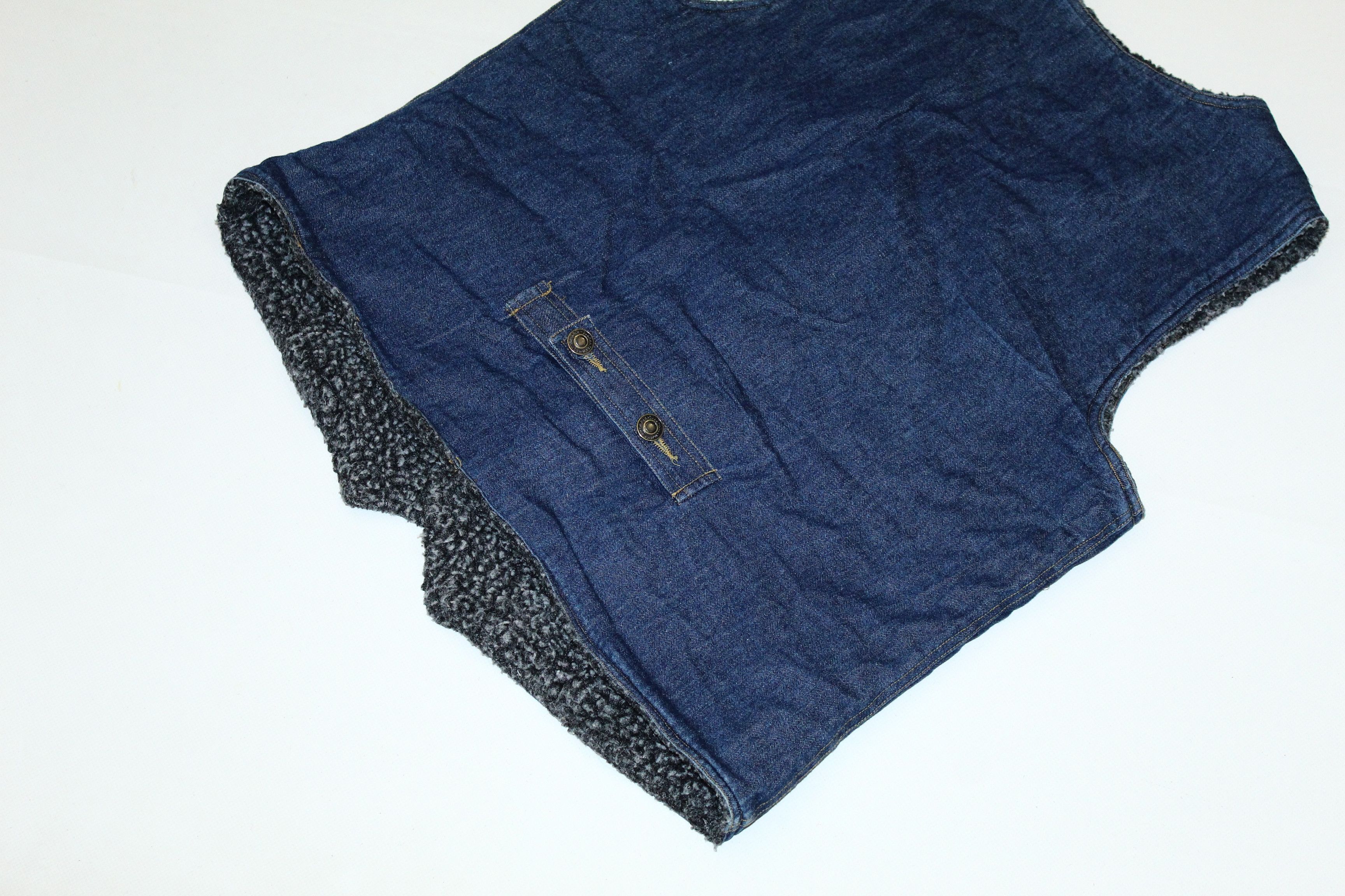 Japanese Brand 🔥 VTG 🔥 Ansel Tokyo Sheepskin Indigo Denim Vest Size US M / EU 48-50 / 2 - 9 Thumbnail