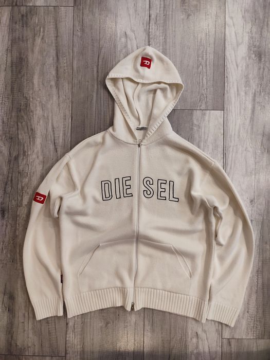 Diesel vintage y2k diesel knit zip up hoodie | Grailed