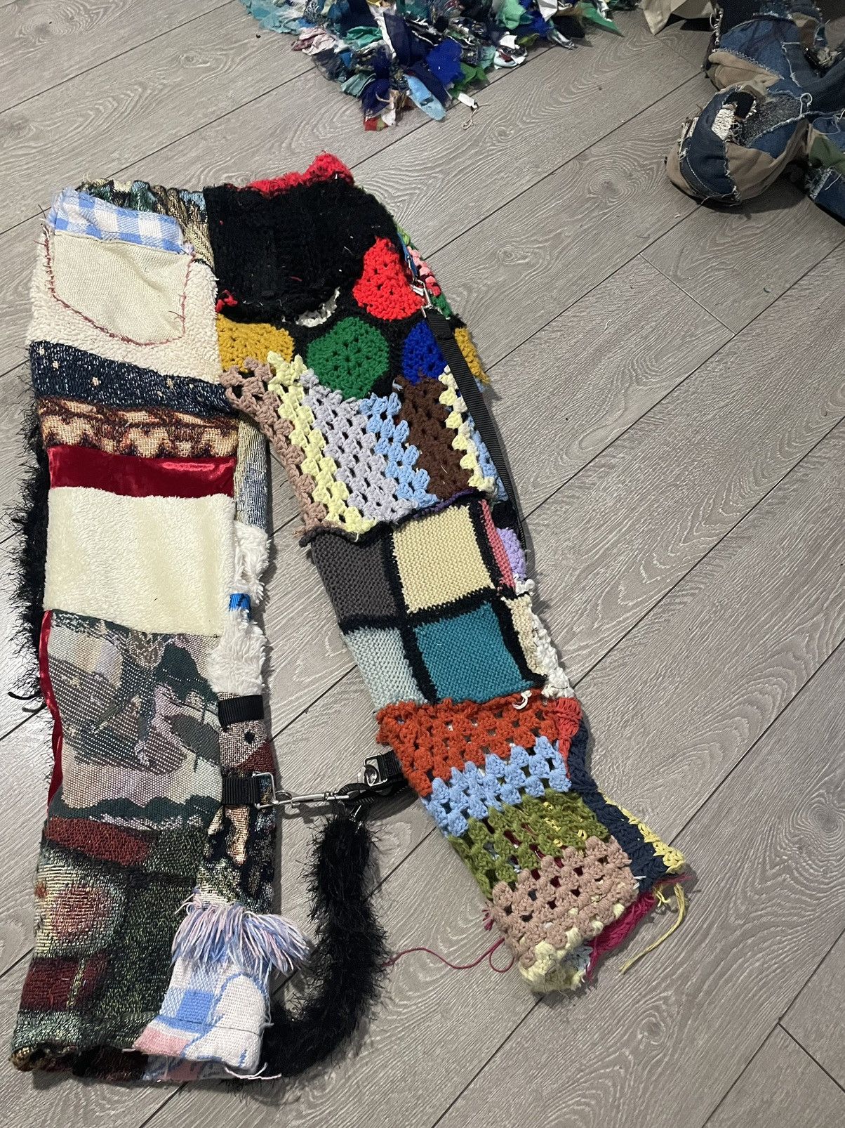 Grailed × Vintage Bondage patchwork crochet x woven pants Size US 30 / EU 46 - 5 Thumbnail