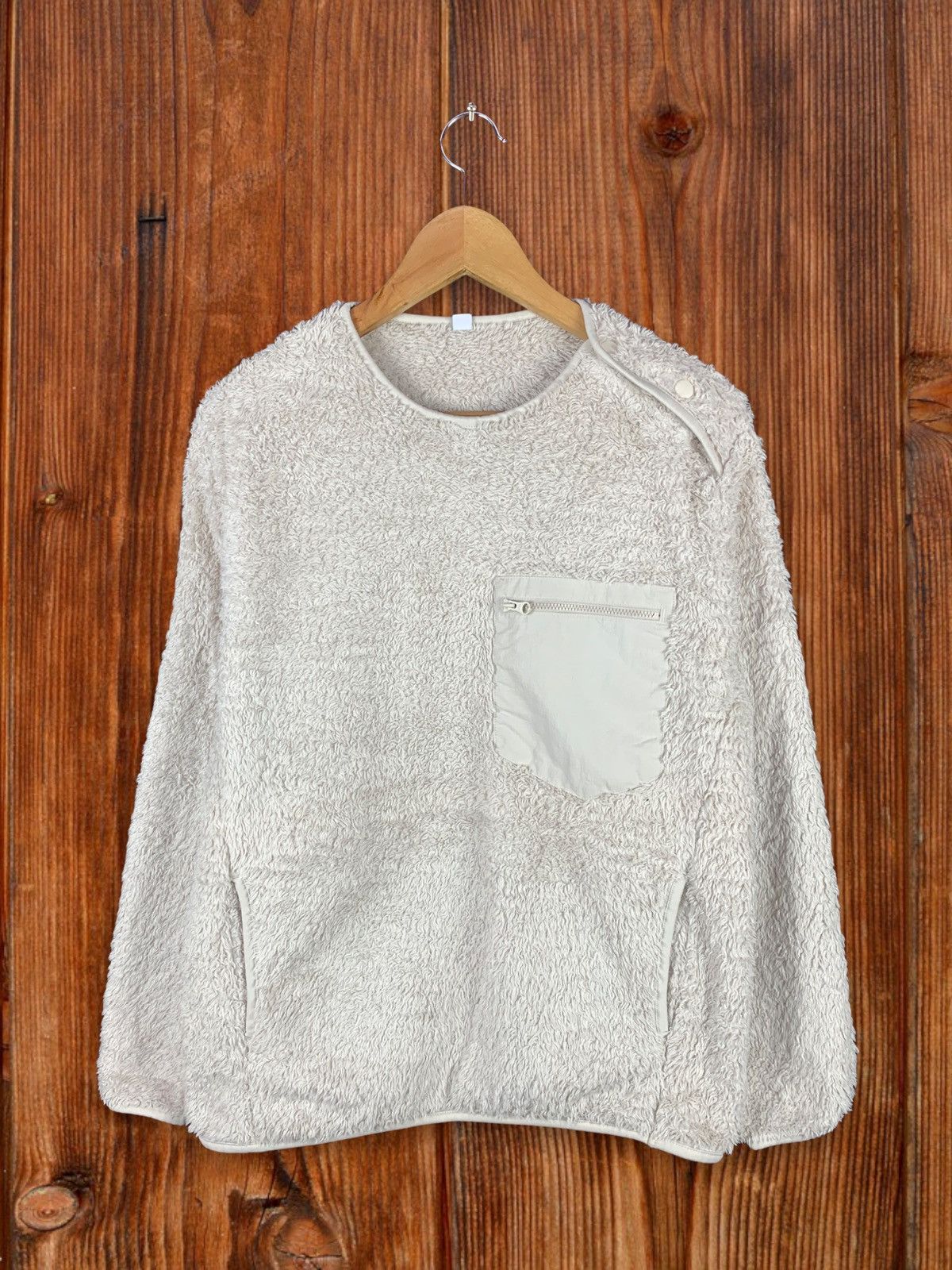 Japanese Brand × Uniqlo Steals! Uniqlo Fleece Single Pocket Buttoned Sweater Size US M / EU 48-50 / 2 - 1 Thumbnail