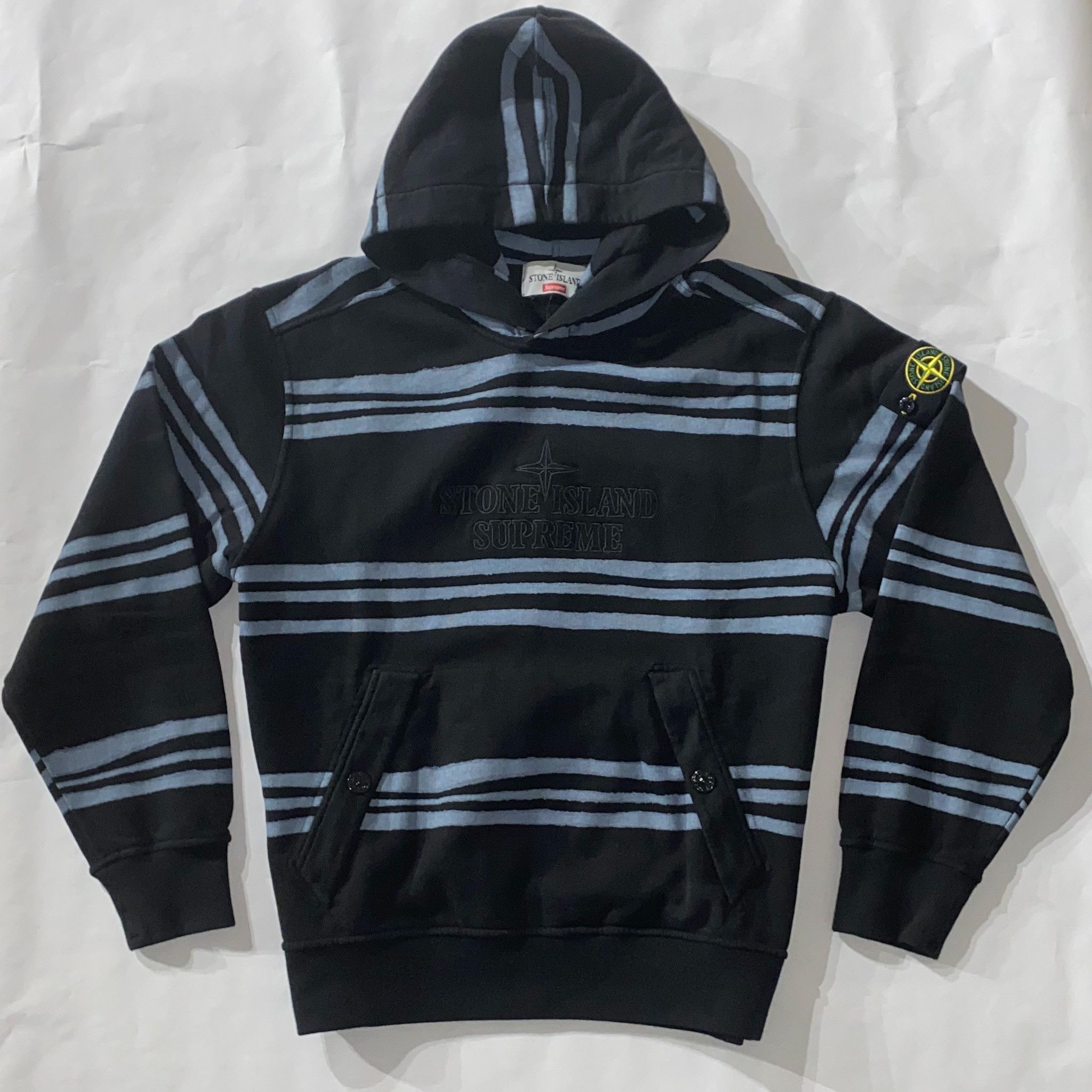 Supreme stone island hot sale hoodie black