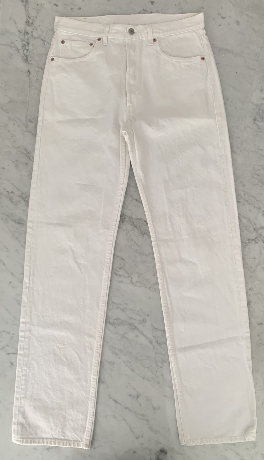 Levi's VINTAGE LEVIS WHITE DENIM JEANS Size US 34 / EU 50 - 1 Thumbnail
