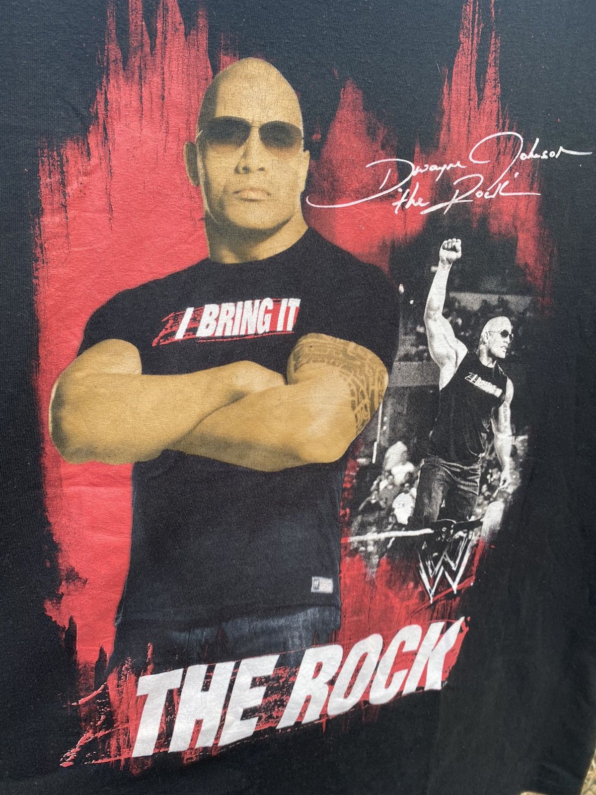 Vintage × WWE Vtg Dwayne Johnson The Rock WWE Tshirt Size US XXL / EU 58 / 5 - 3 Thumbnail