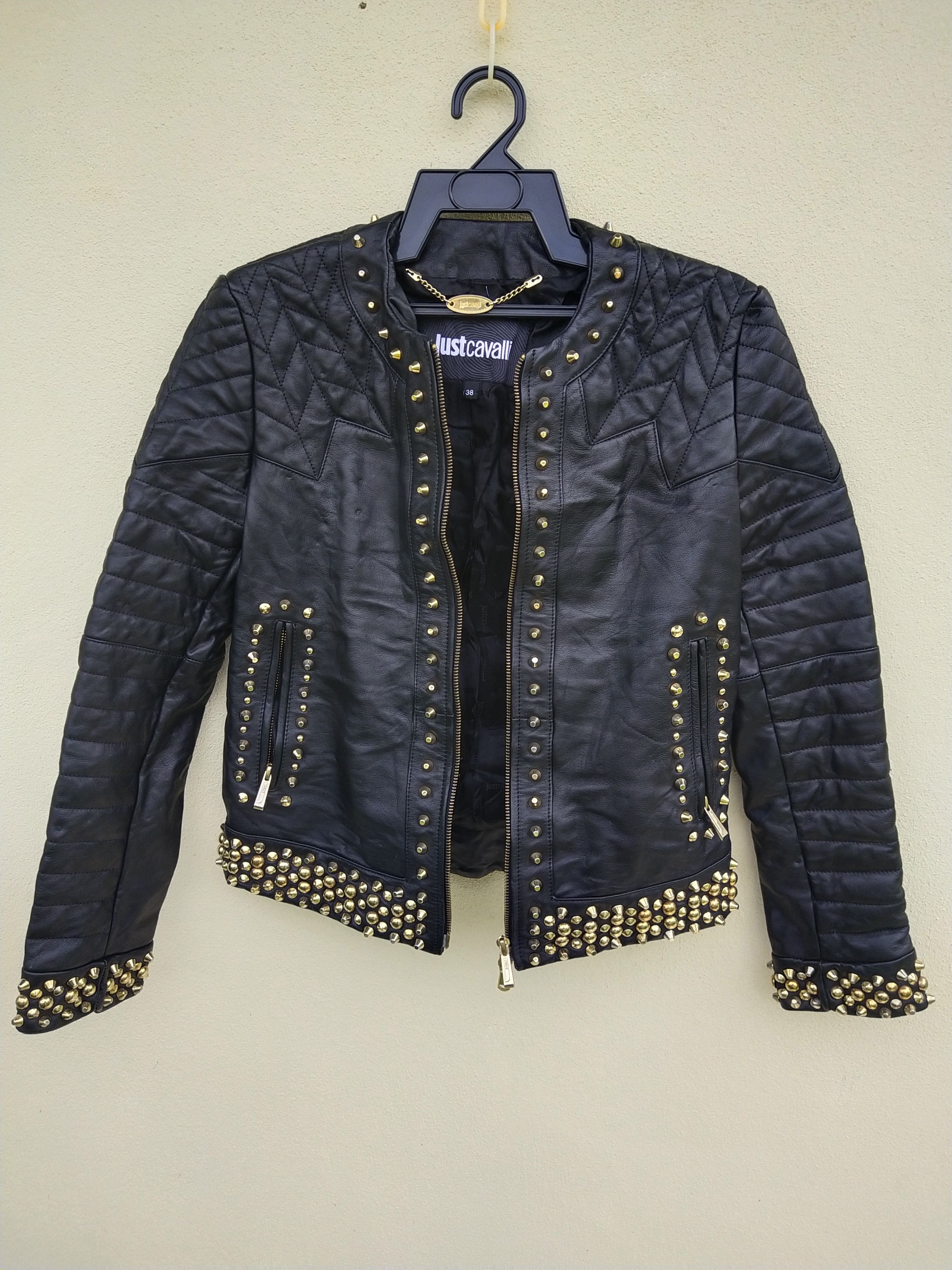Just Cavalli × Vintage 💥 Rare Vintage Just Cavalli Leather Jacket Size M / US 6-8 / IT 42-44 - 5 Thumbnail