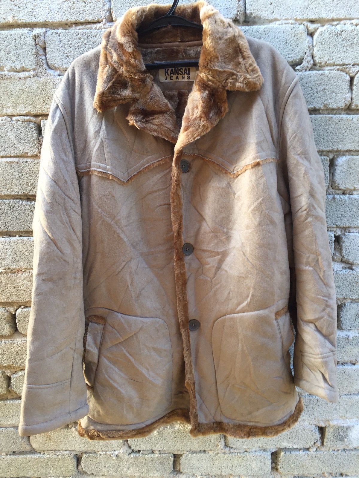 Japanese Brand Kansai Yamamoto Shearling Jacket Nice Design Size US S / EU 44-46 / 1 - 1 Thumbnail