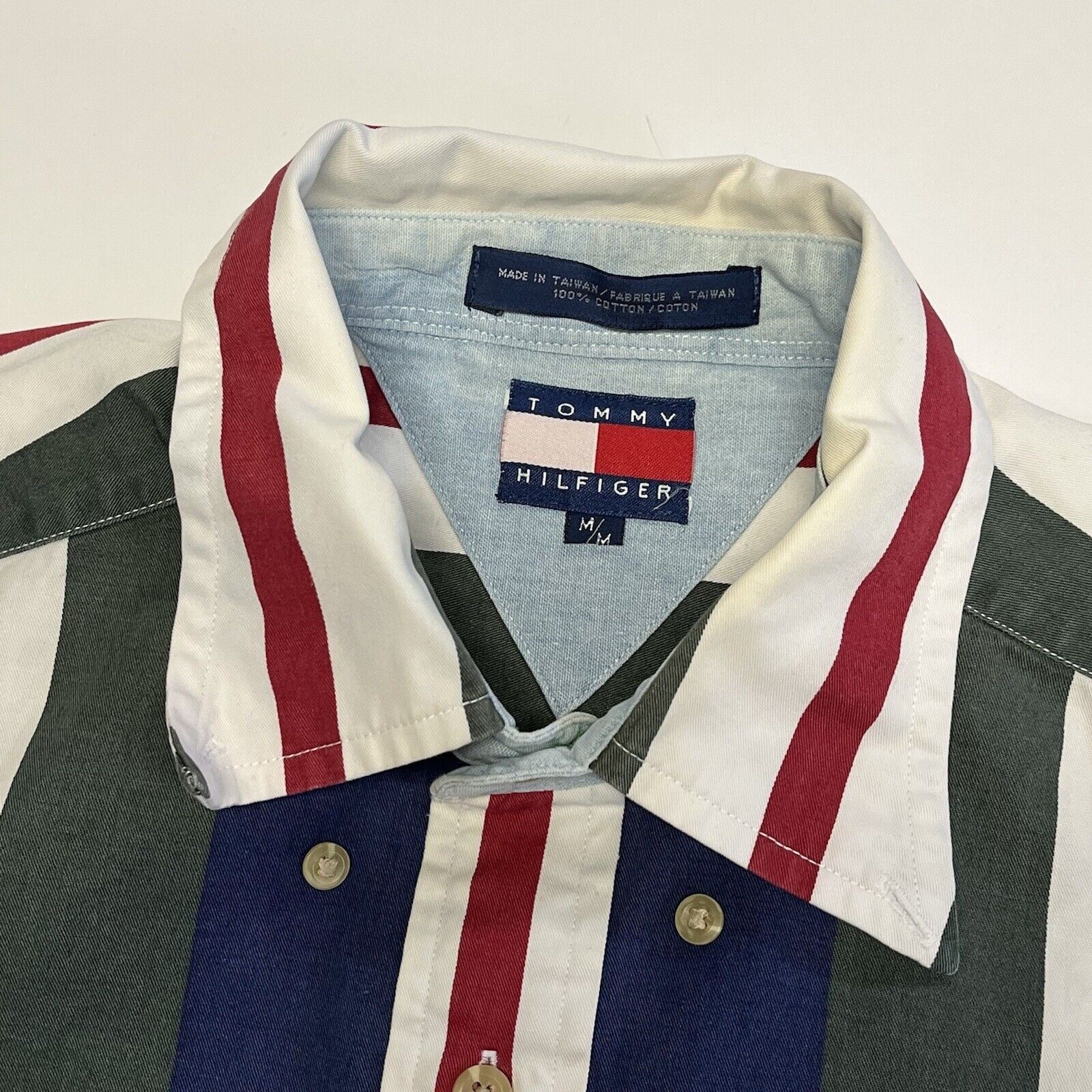 Tommy Hilfiger Cotton Stripe Button Down Shirt Long Sleeve D
