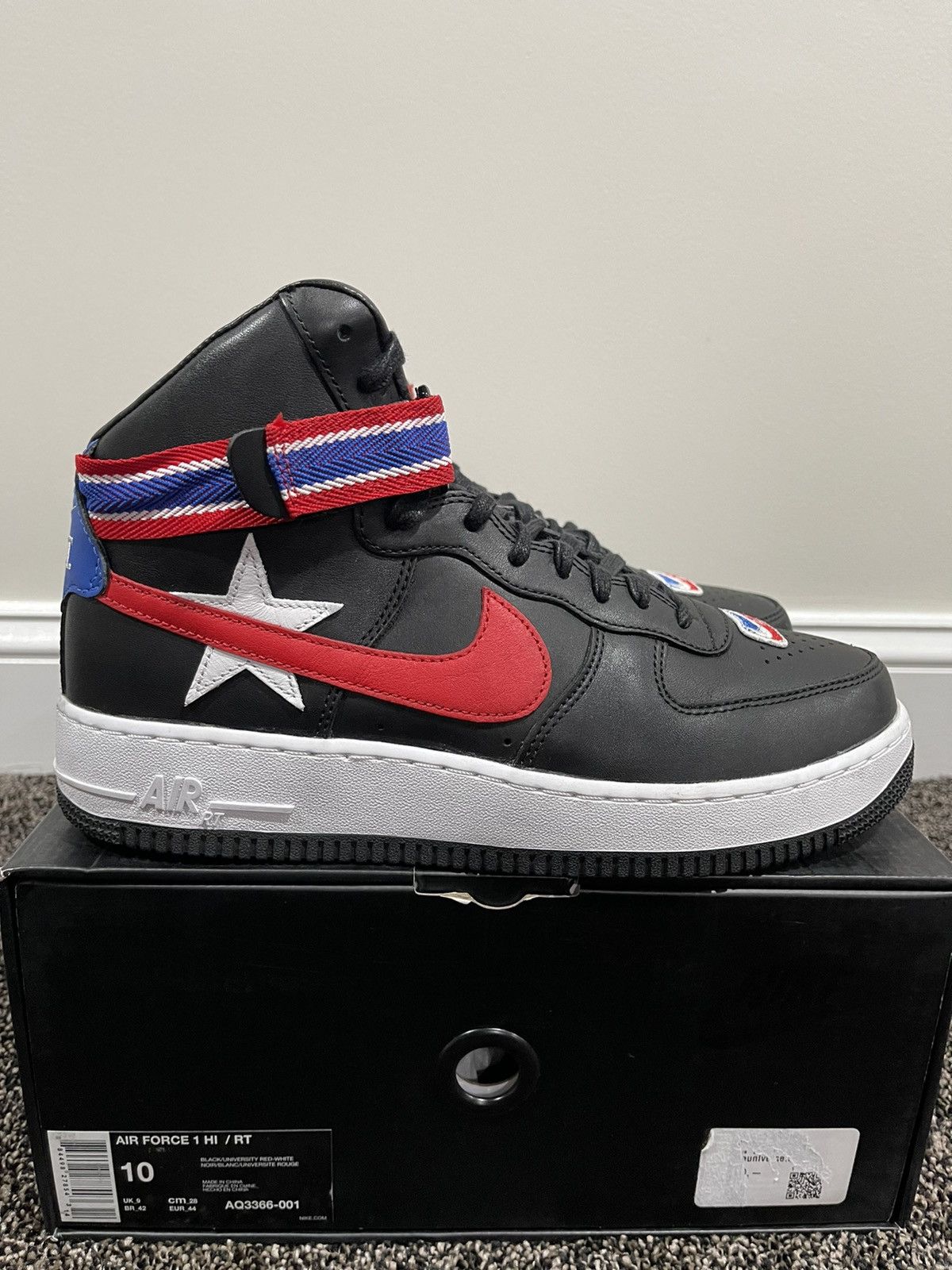 image of Nike Air Force 1 High Riccardo Tisci Victorious Minotaurs Shoes in Black, Men's (Size 10)