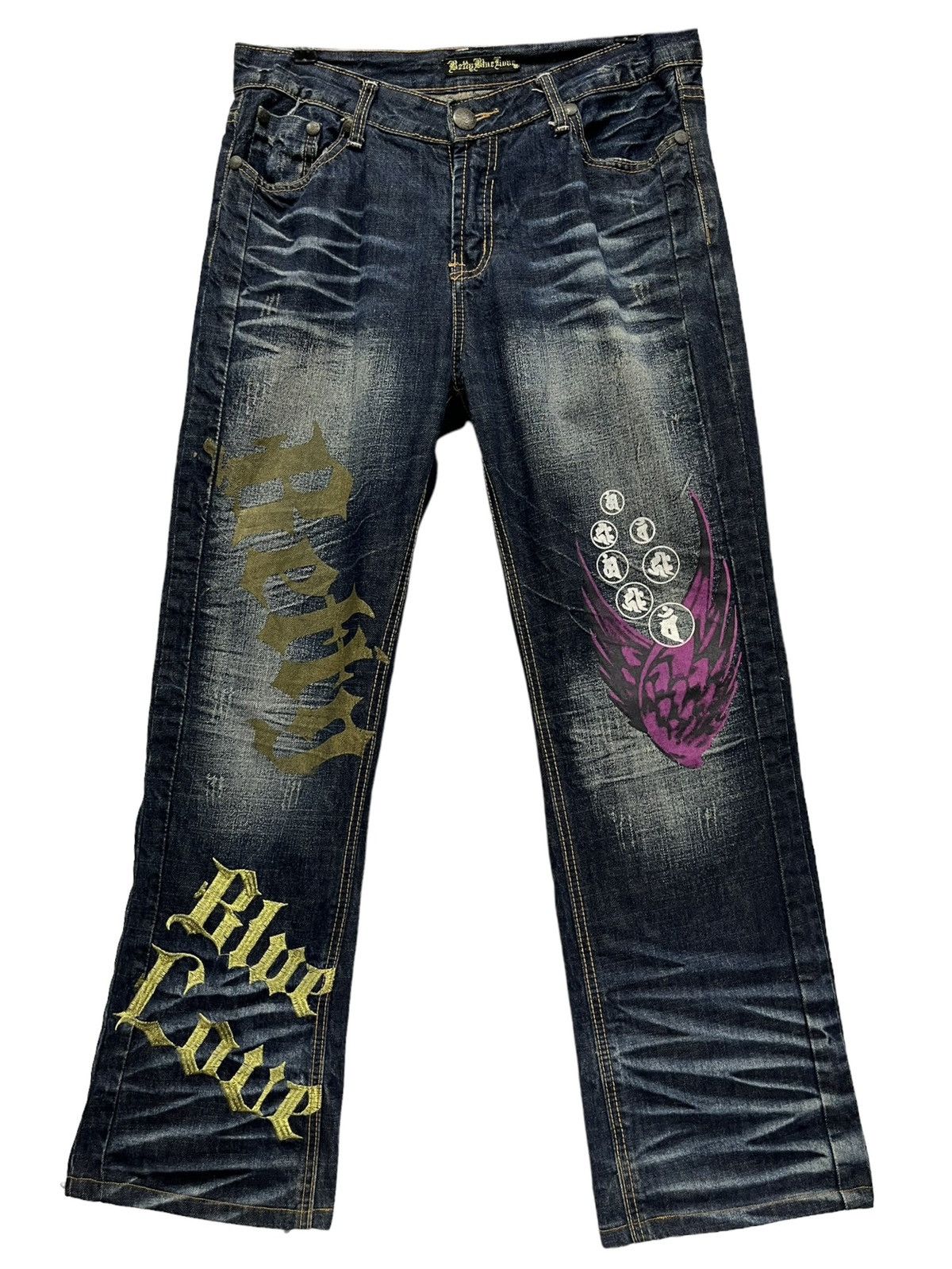 Studio D'Artisan BETTYBLUE Rasta Art Daicock Angel Wing Whiskered Distressed Size US 33 - 10 Thumbnail