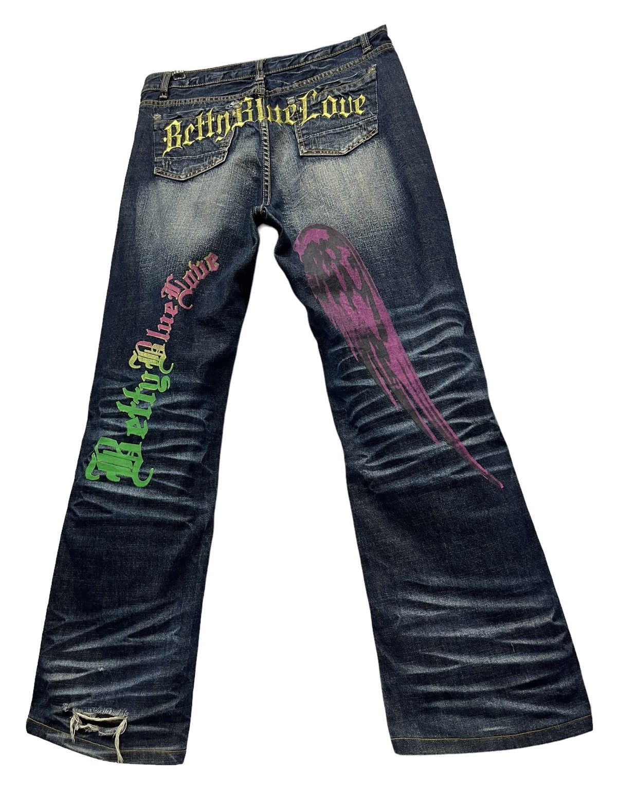Studio D'Artisan BETTYBLUE Rasta Art Daicock Angel Wing Whiskered Distressed Size US 33 - 2 Thumbnail