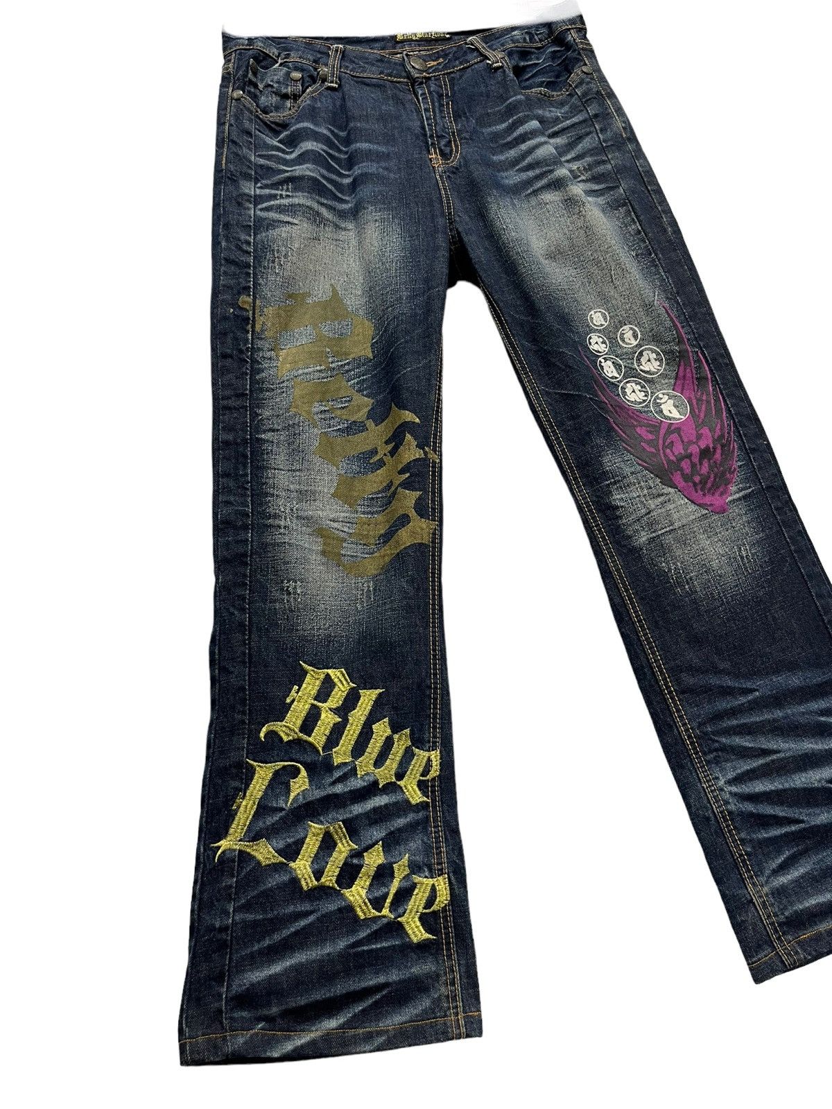 Studio D'Artisan BETTYBLUE Rasta Art Daicock Angel Wing Whiskered Distressed Size US 33 - 15 Thumbnail