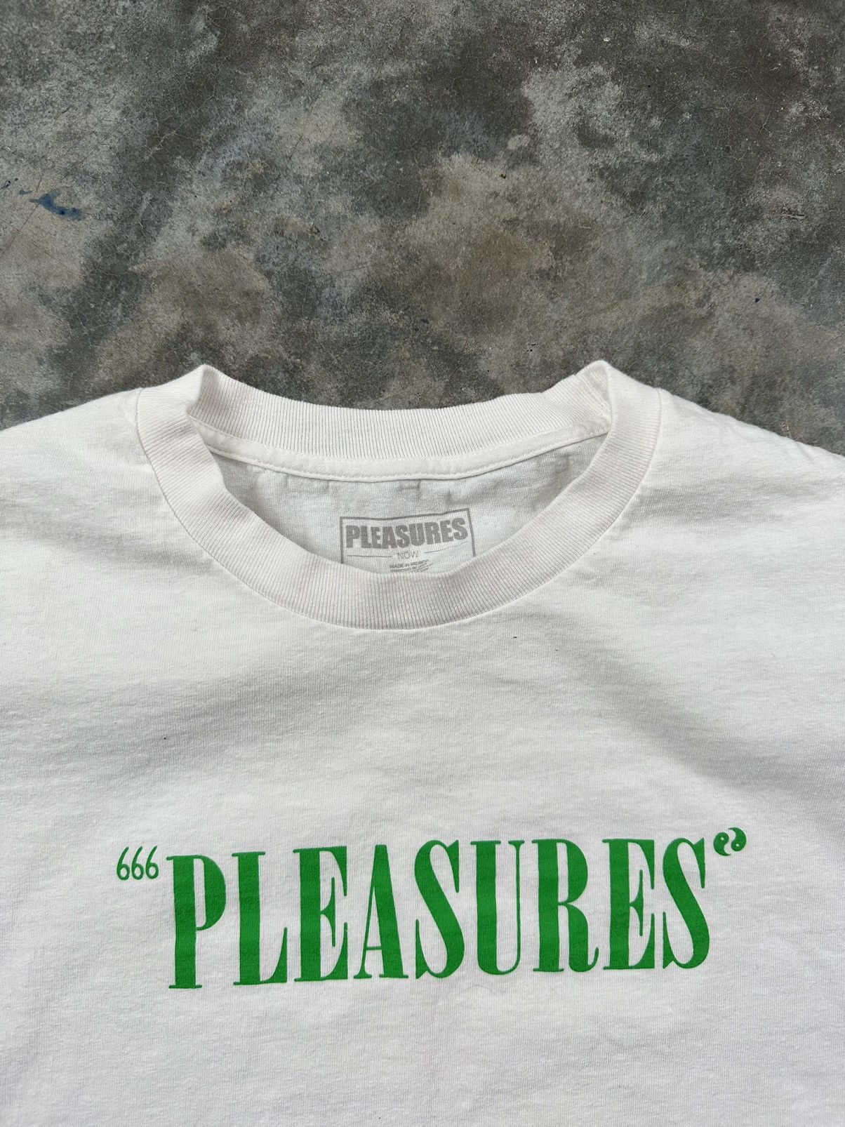 Pleasures Pleasures OG White + Green Logo Tee Sz. XL Size US XL / EU 56 / 4 - 3 Thumbnail