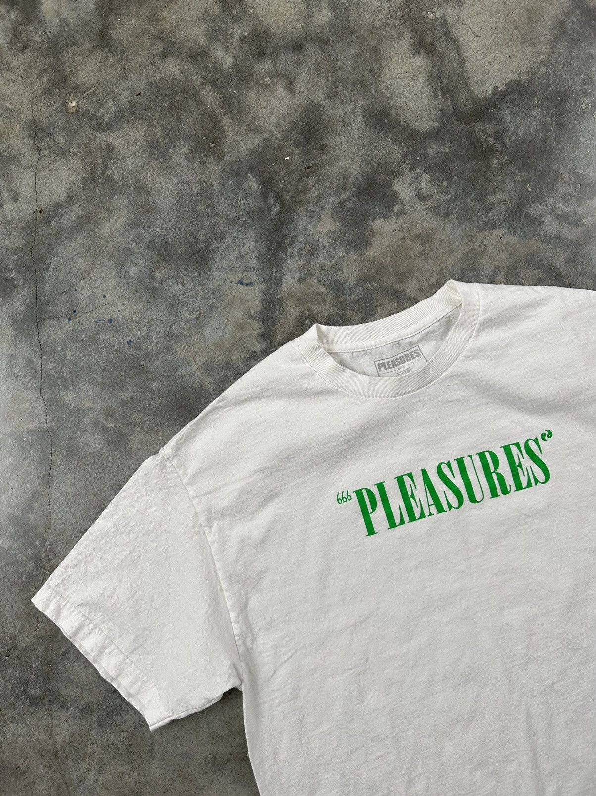 Pleasures Pleasures OG White + Green Logo Tee Sz. XL Size US XL / EU 56 / 4 - 2 Thumbnail