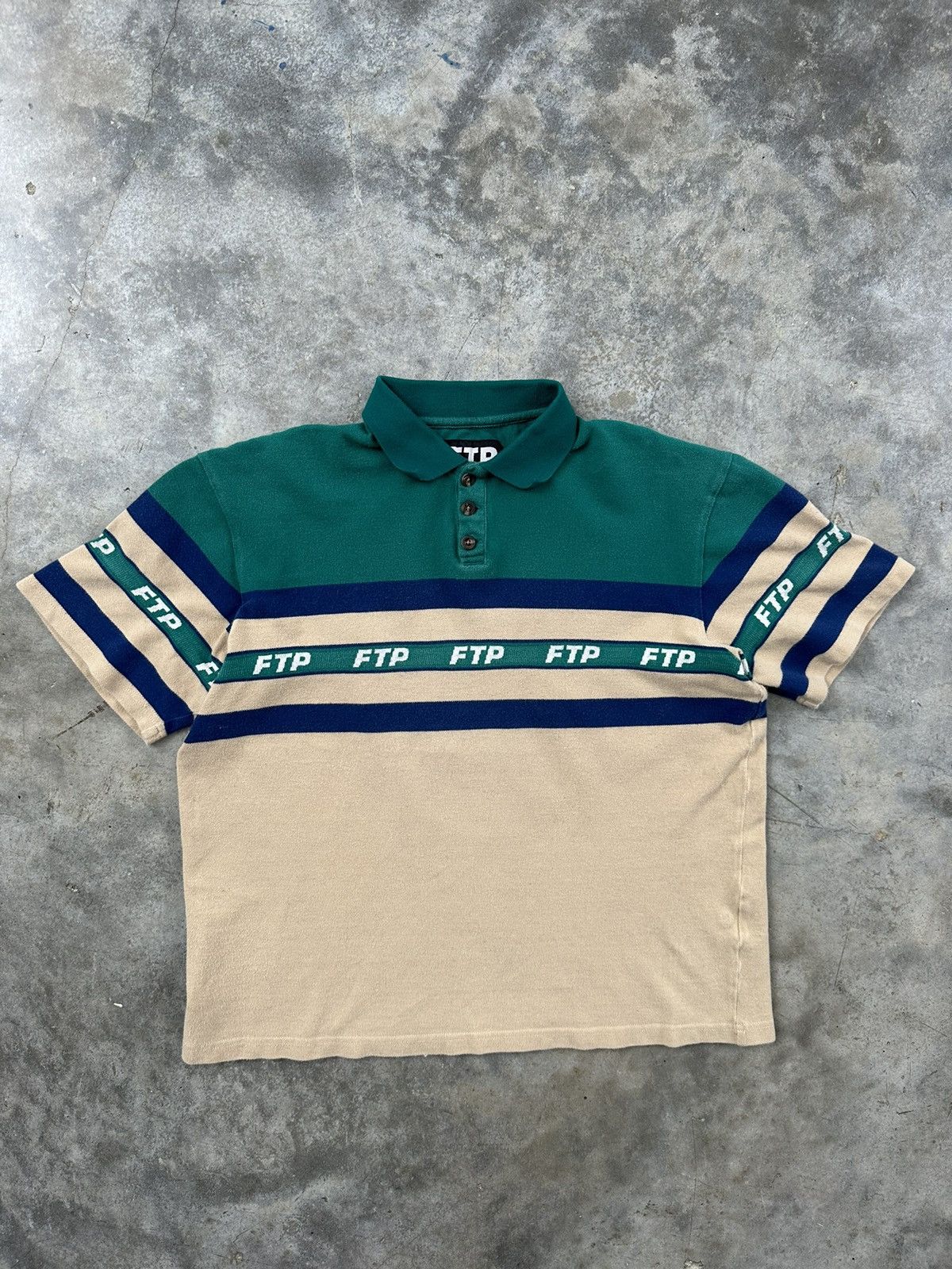 Fuck The Population Fuck The Population Tape Logo Polo Green + Khaki Sz. Medium Size US M / EU 48-50 / 2 - 1 Thumbnail
