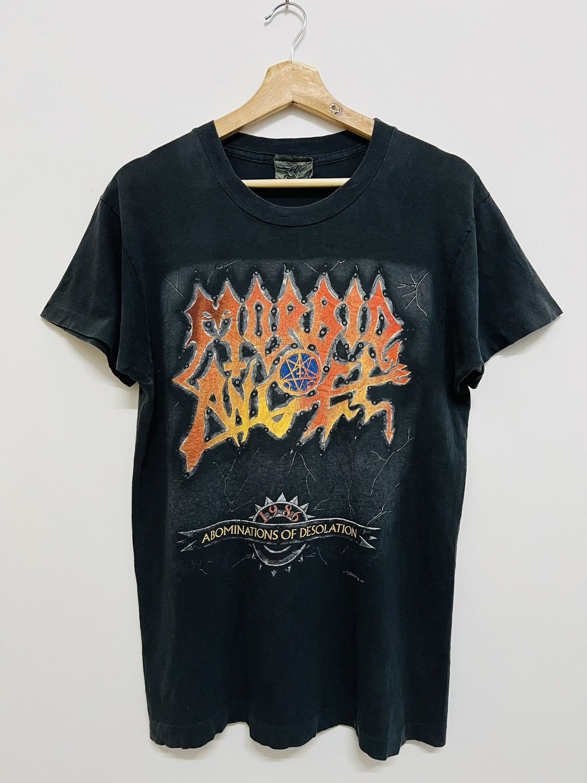 Band Tees VINTAGE DISTRESSED MORBID ANGEL EARACHE 1992 TEE Size US M / EU 48-50 / 2 - 3 Thumbnail