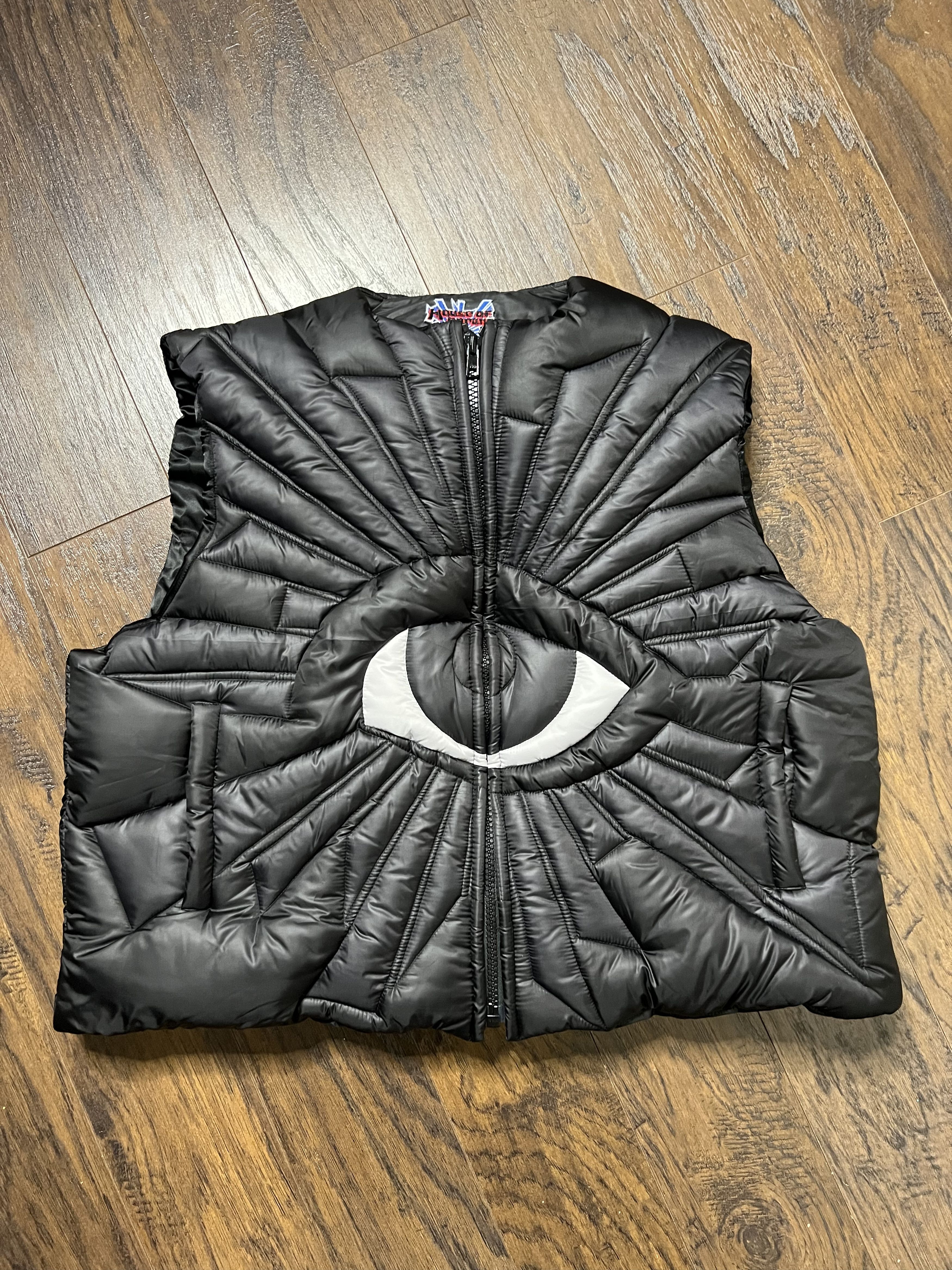 Louis Vuitton Black Leather 'Boyhood' Puffer Vest