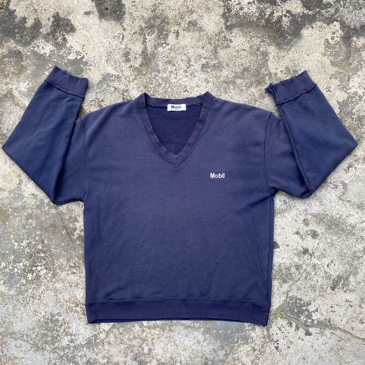 Sports Specialties × Vintage Vintage Fujikoshi Mobil Trashed Sweatshirt. #O Size US M / EU 48-50 / 2 - 3 Thumbnail