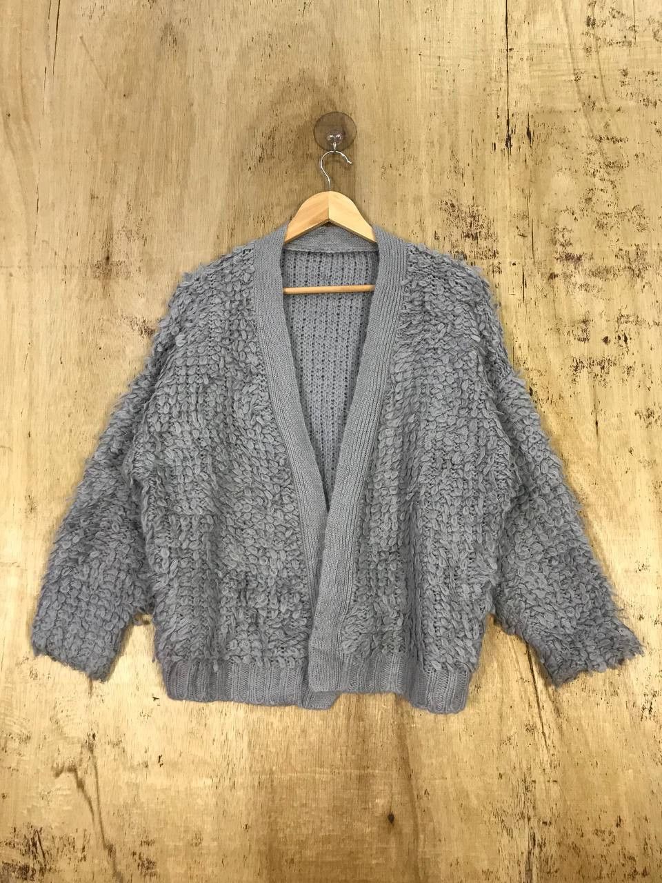 Rudy Baggy Fur Mohair Shag Shaggy UnButton Knit Cardigan