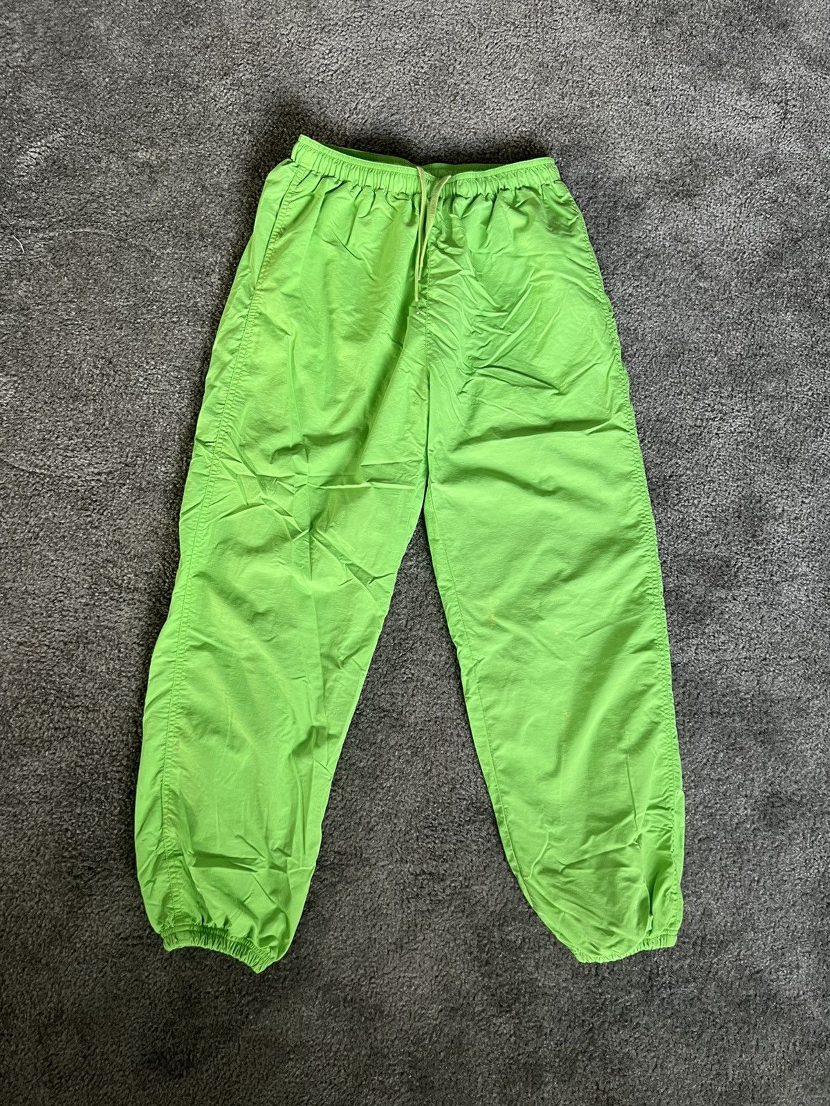 Undefeated Undefeated Neon Electric Green Nylon Sweat Track Pants