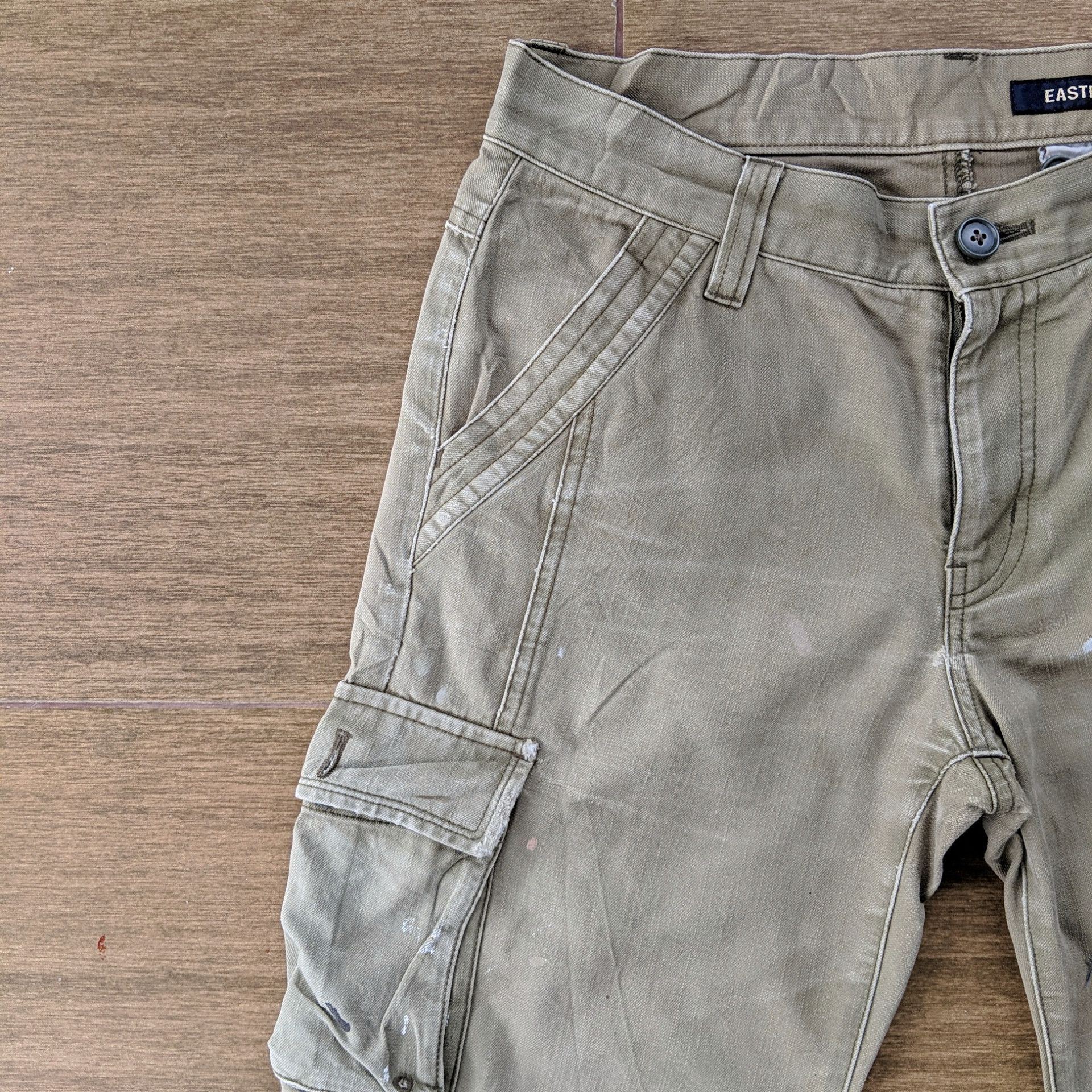 Japanese Brand Vintage East Boy Paint Splash Distressed Cargo Pants W29 Size US 29 - 2 Thumbnail