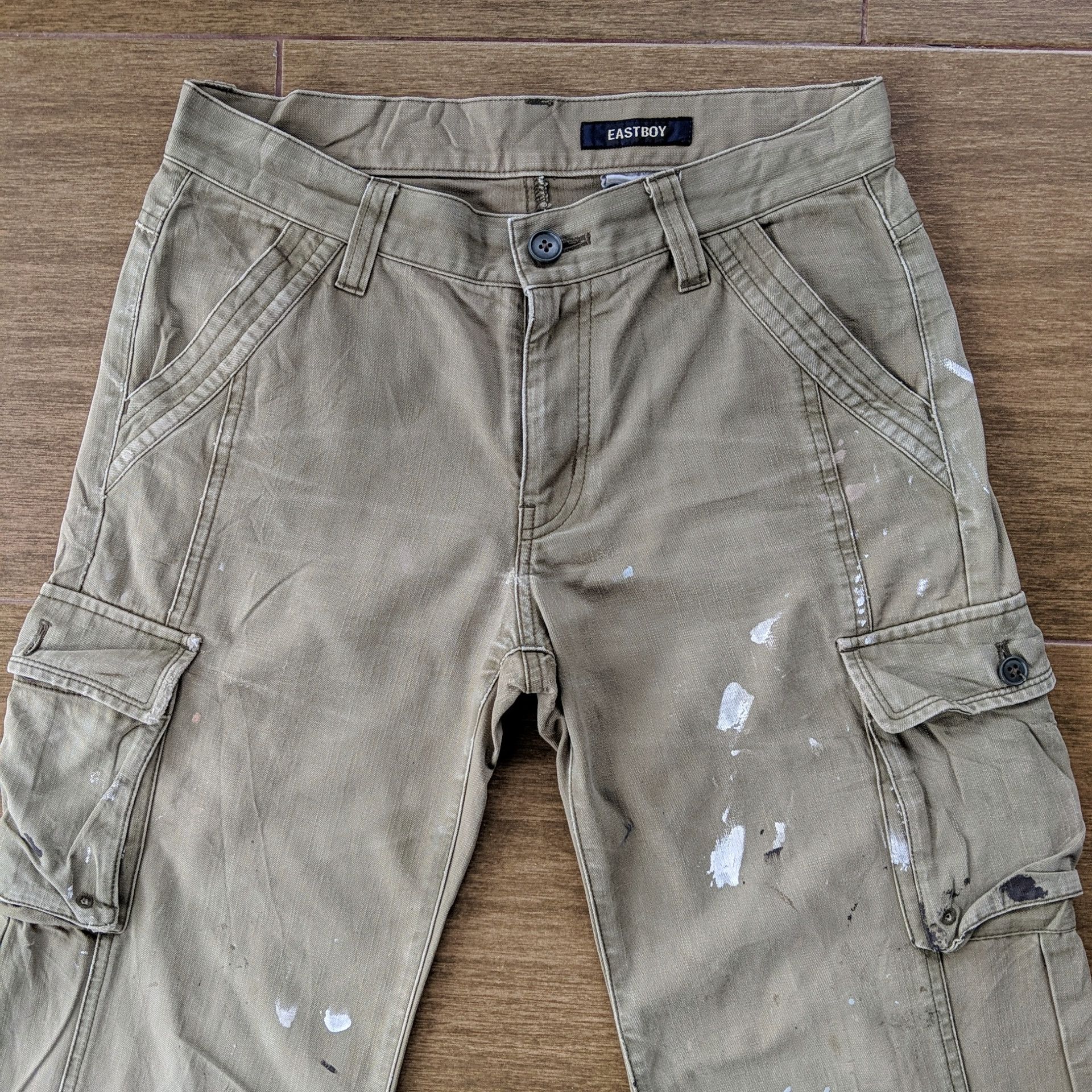 Japanese Brand Vintage East Boy Paint Splash Distressed Cargo Pants W29 Size US 29 - 12 Thumbnail