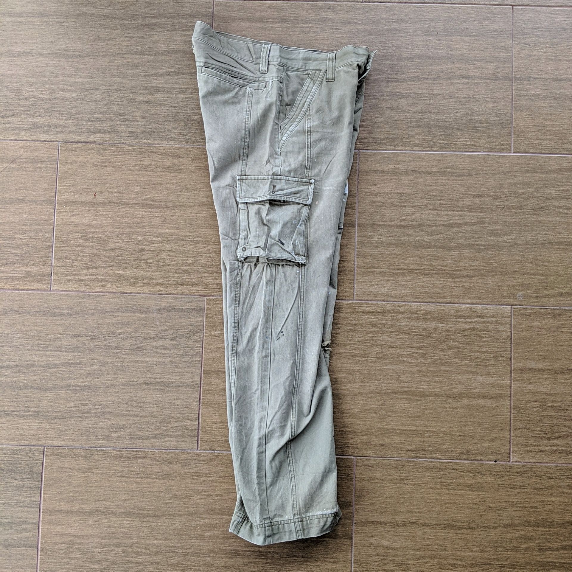 Japanese Brand Vintage East Boy Paint Splash Distressed Cargo Pants W29 Size US 29 - 11 Thumbnail