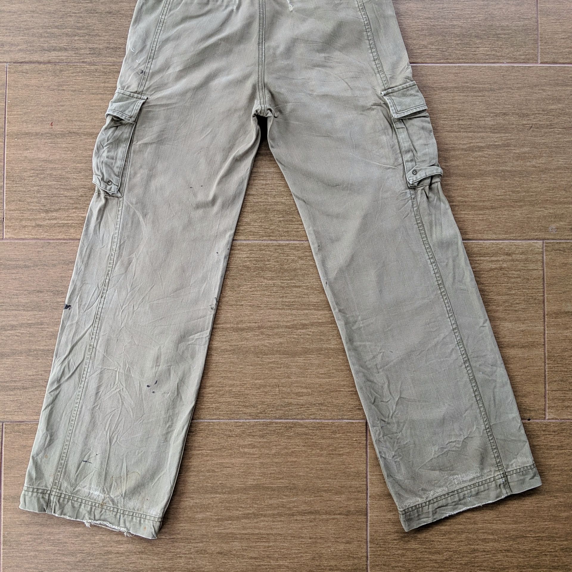Japanese Brand Vintage East Boy Paint Splash Distressed Cargo Pants W29 Size US 29 - 14 Thumbnail