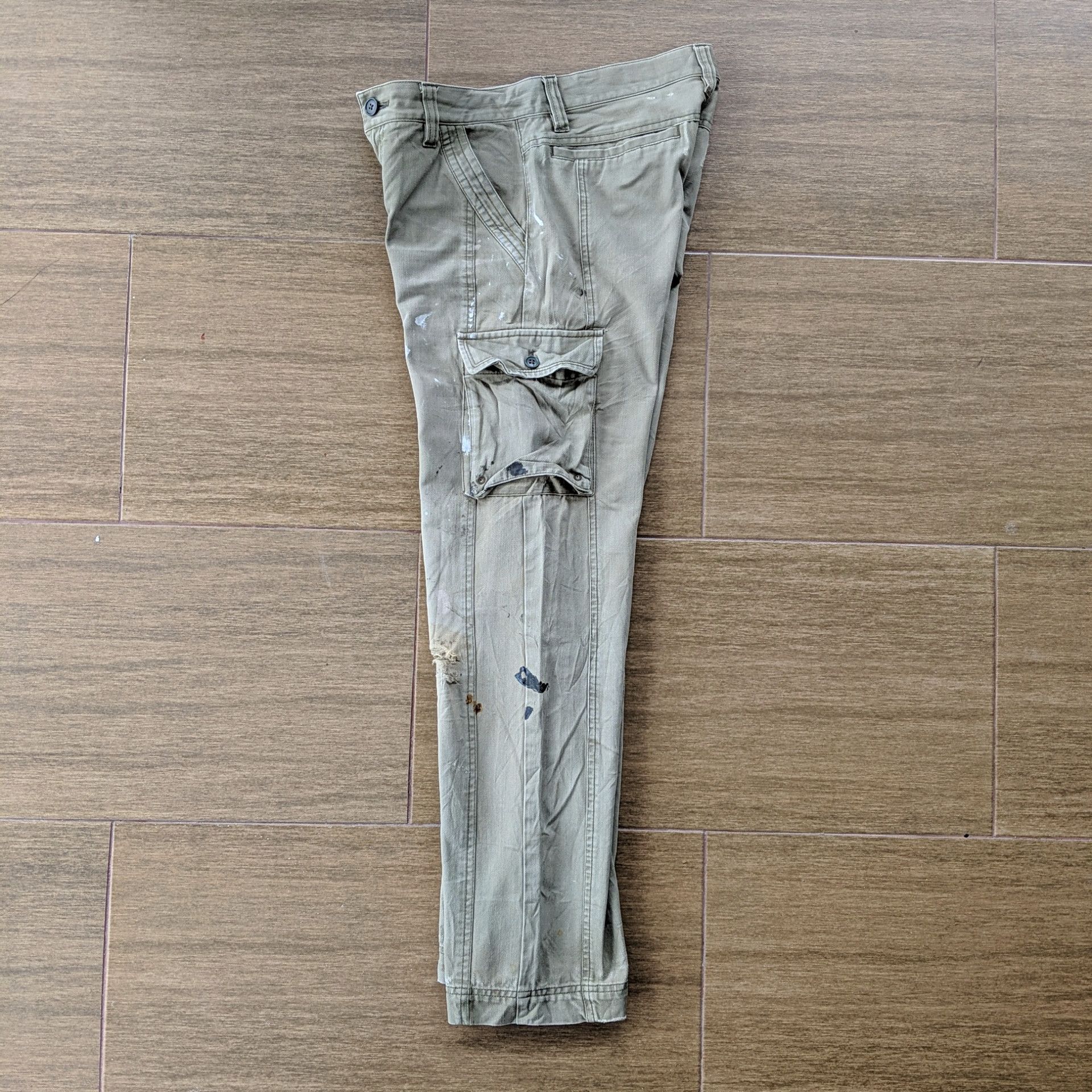 Japanese Brand Vintage East Boy Paint Splash Distressed Cargo Pants W29 Size US 29 - 10 Thumbnail