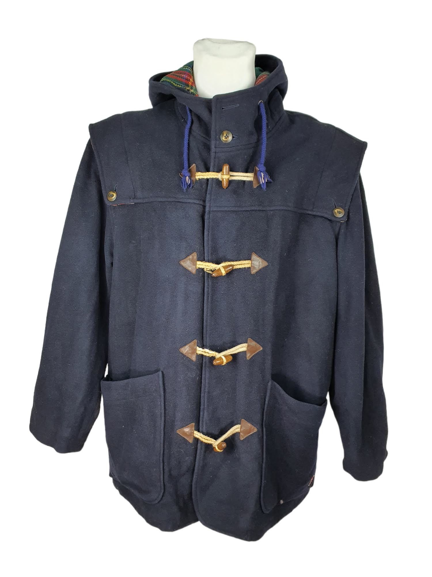 Marlboro Leisurewear Blue Duffle Coat Vintage Wool Size 50