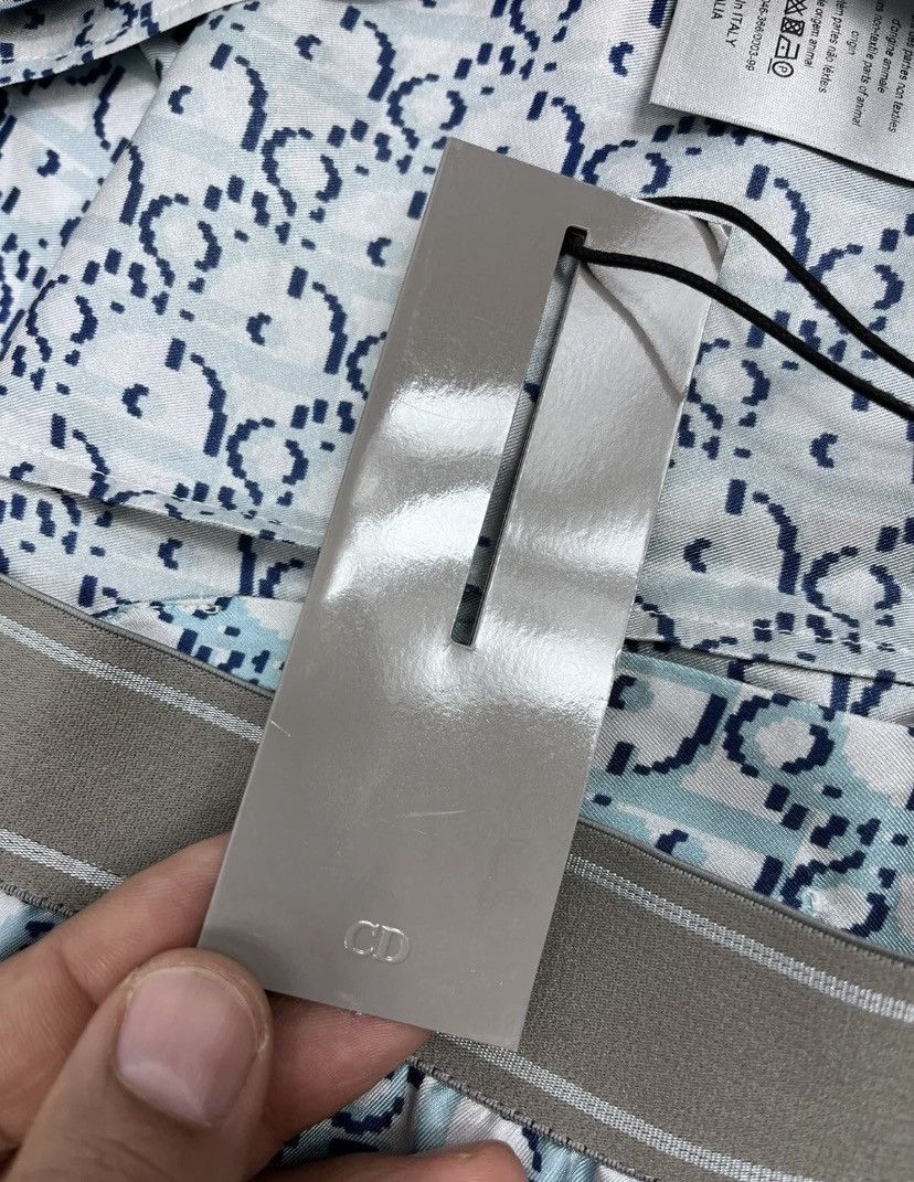 Dior DIOR OBLIQUE MONOGRAM BLUE SILK PYJAMAS PANTS SIZE: 50 Size US 34 / EU 50 - 8 Thumbnail