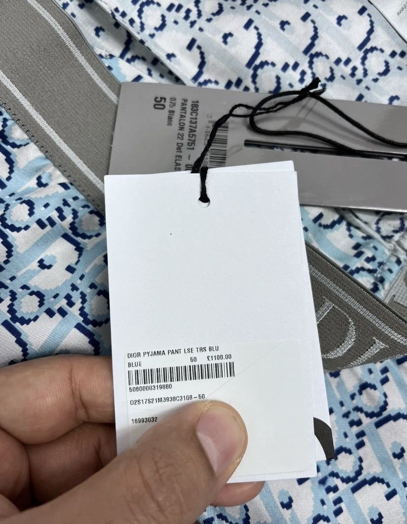 Dior DIOR OBLIQUE MONOGRAM BLUE SILK PYJAMAS PANTS SIZE: 50 Size US 34 / EU 50 - 10 Thumbnail