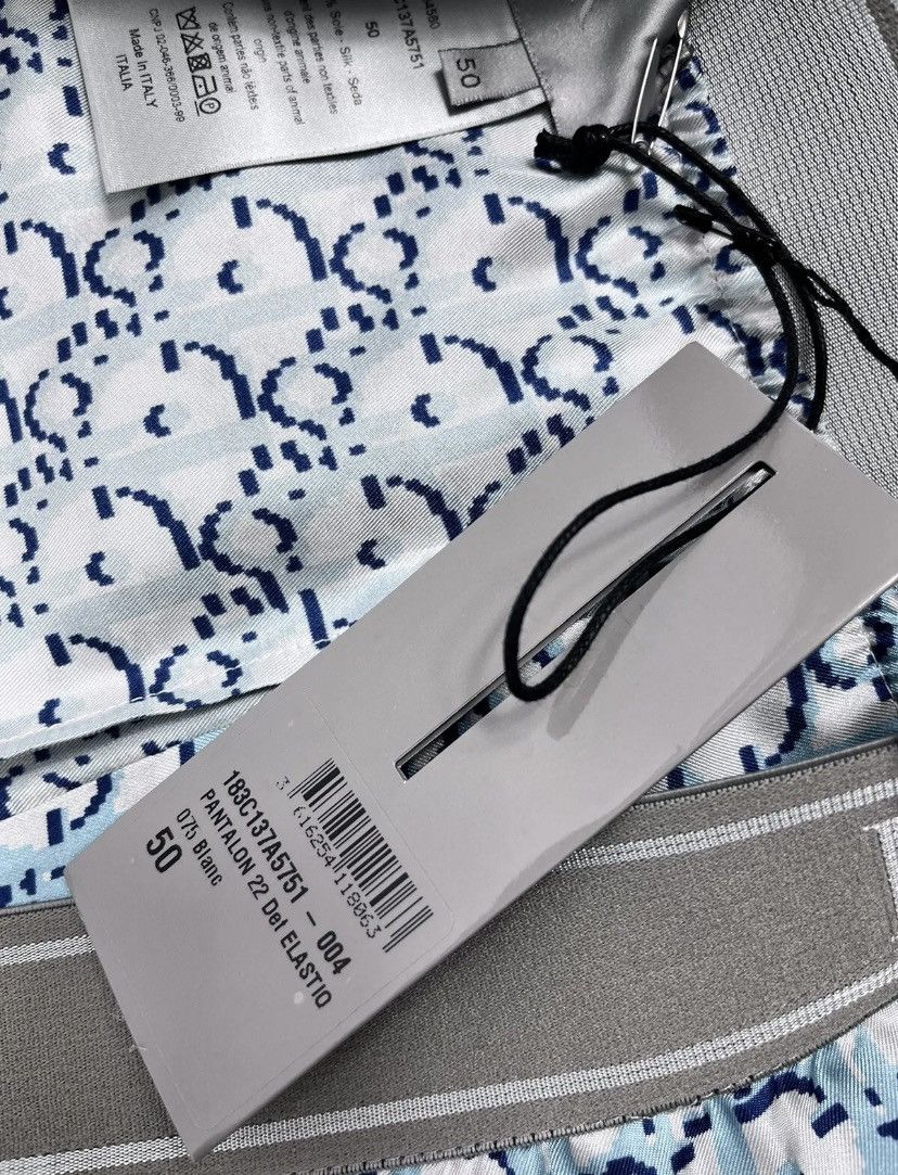 Dior DIOR OBLIQUE MONOGRAM BLUE SILK PYJAMAS PANTS SIZE: 50 Size US 34 / EU 50 - 9 Thumbnail
