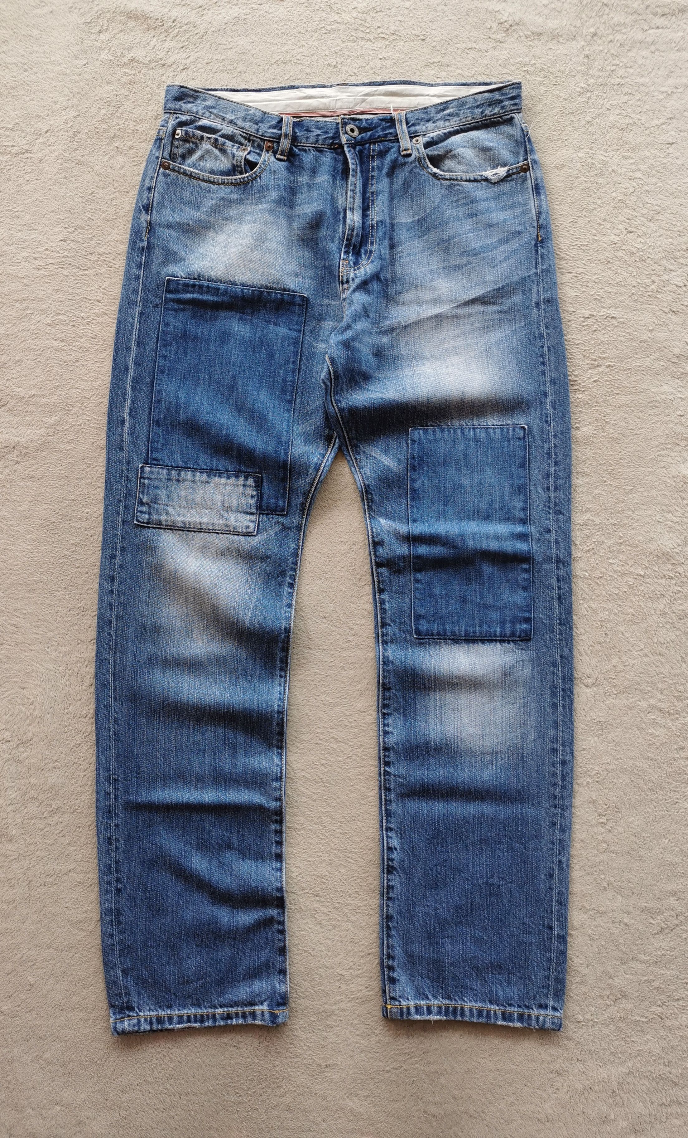 Designer Japan Patchwork Denim Jeans like undercoverr Size US 33 - 2 Thumbnail