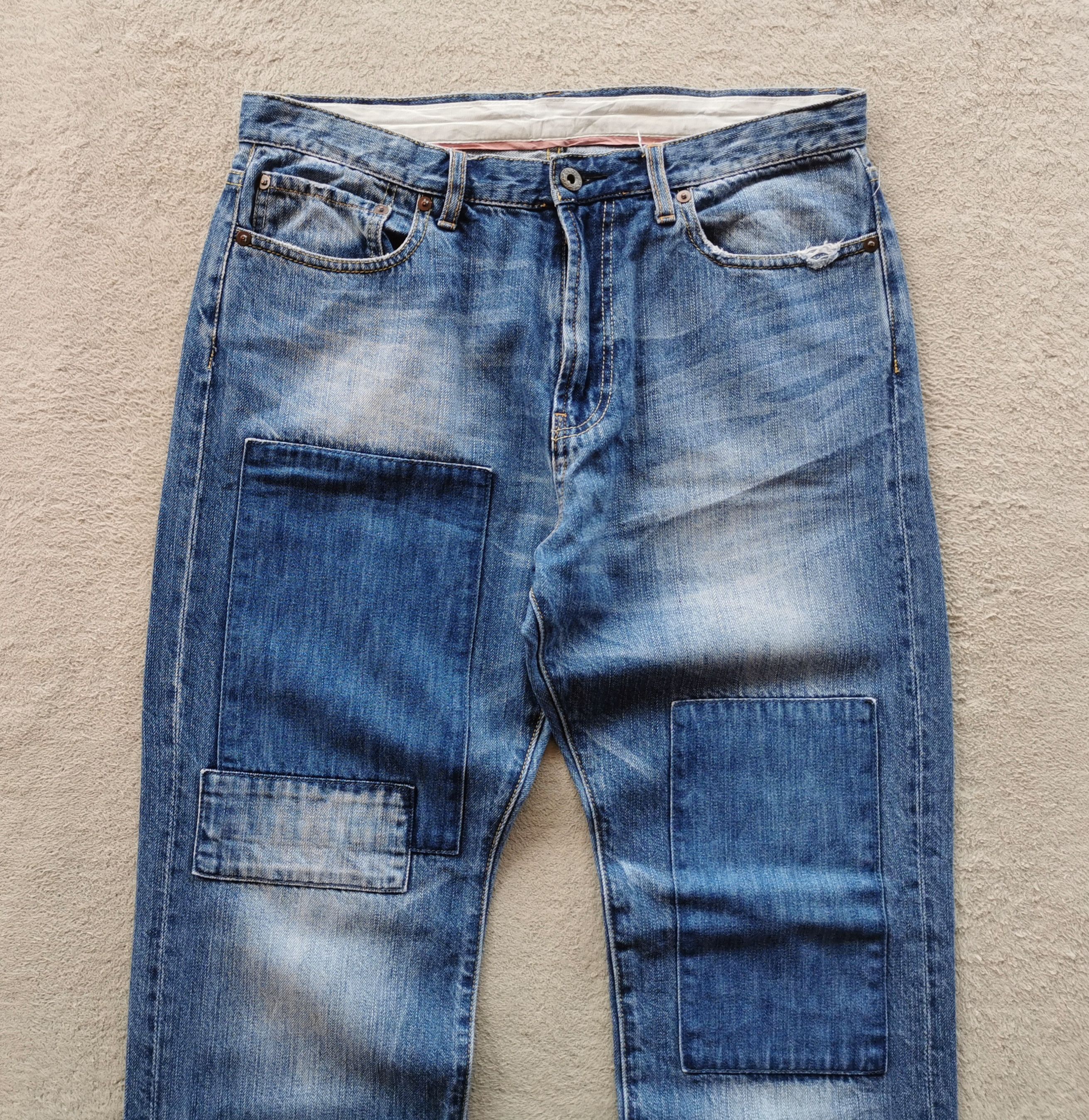 Designer Japan Patchwork Denim Jeans like undercoverr Size US 33 - 1 Thumbnail