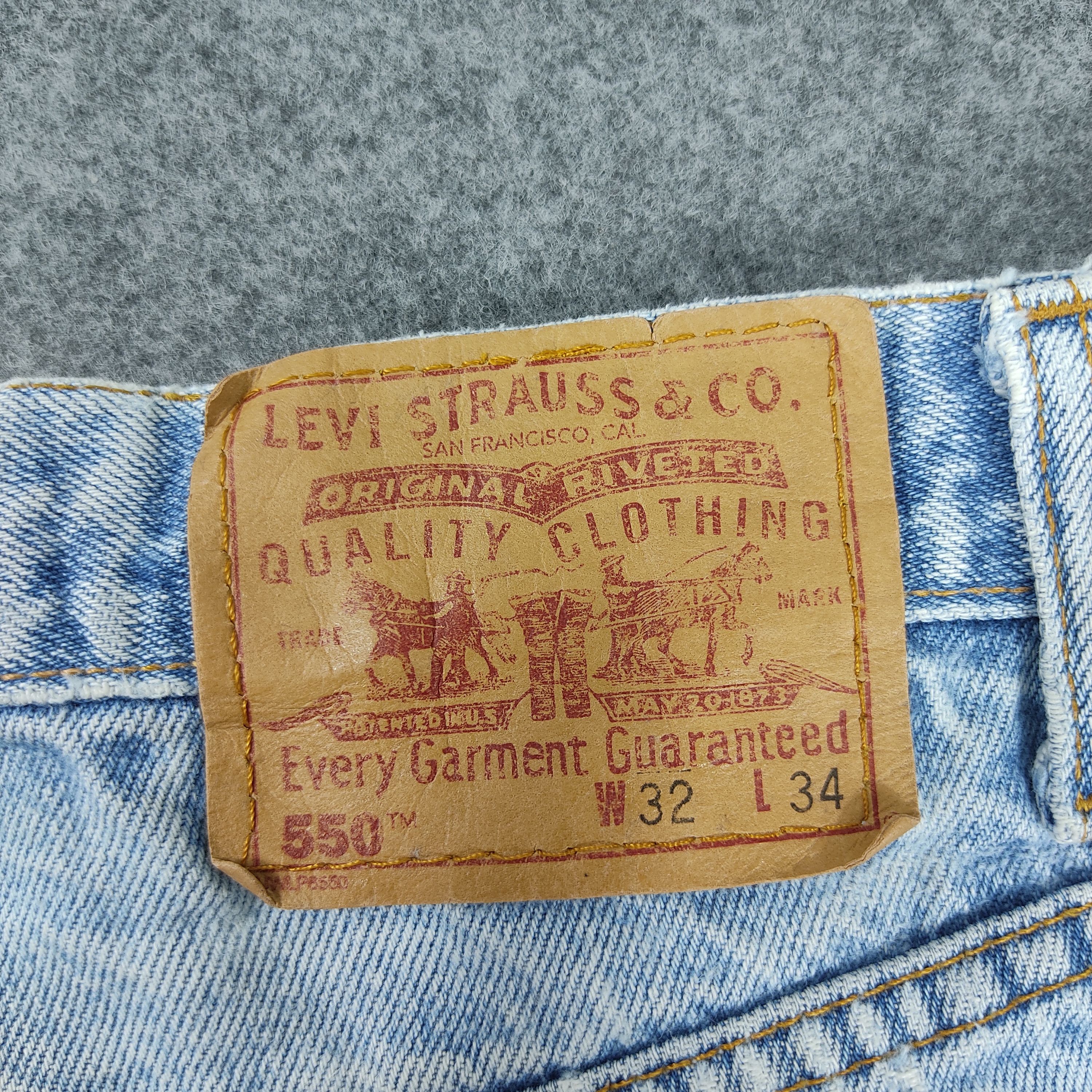 Levi's × Vintage Vintage 90s Levis 550 Jeans Blue Light Wash Distress Size US 32 / EU 48 - 21 Thumbnail
