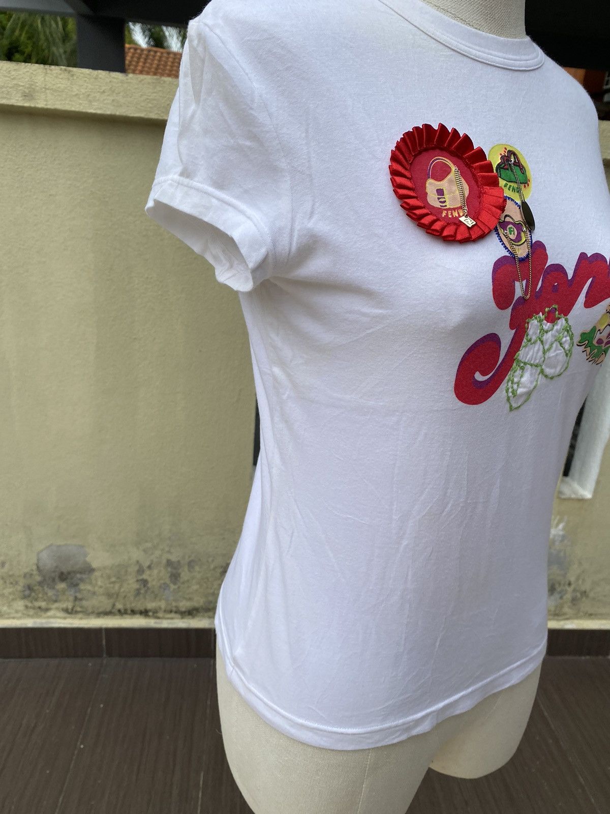 Fendi white tee Size M / US 6-8 / IT 42-44 - 4 Thumbnail