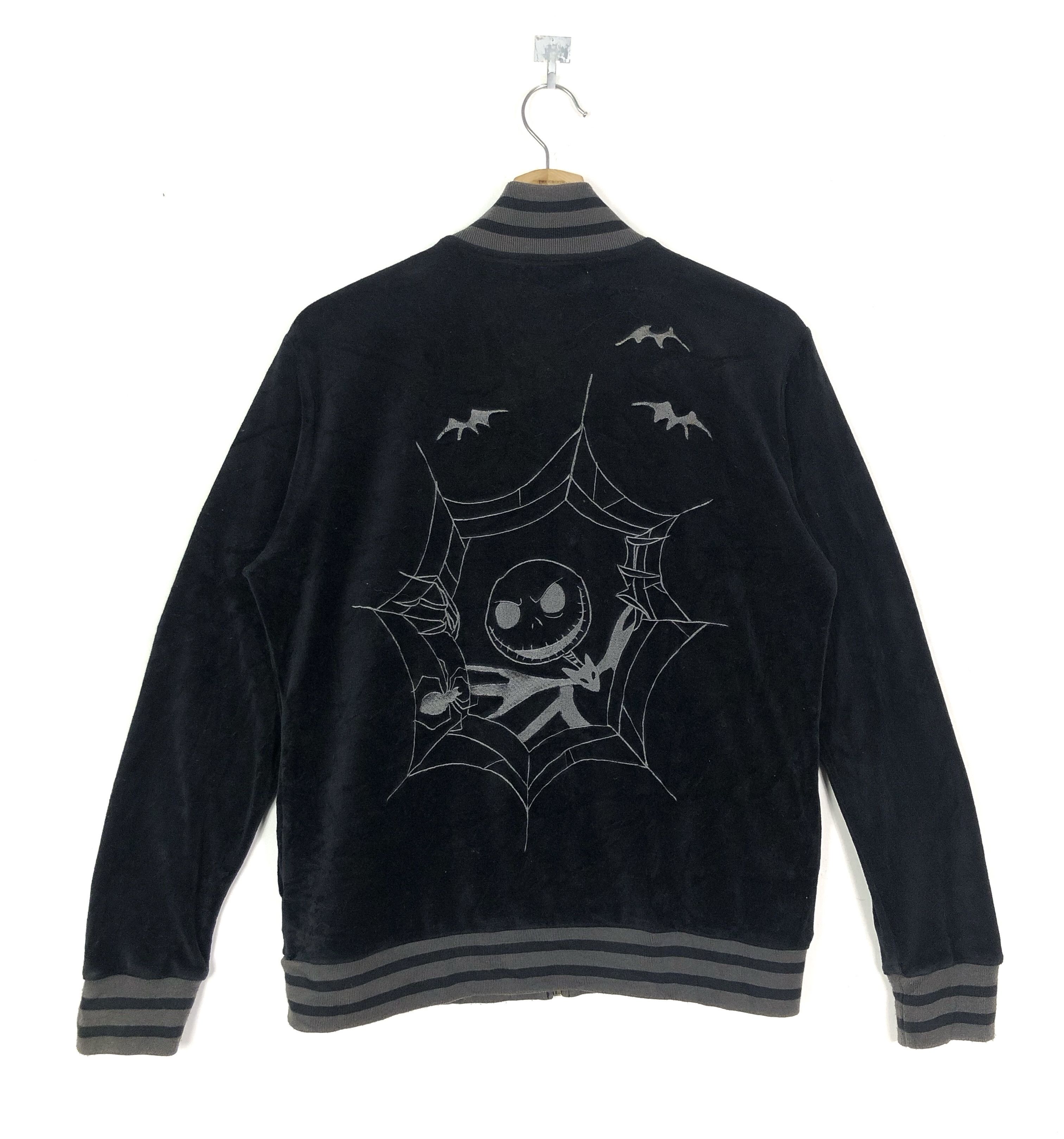 VINTAGE JACK SKELLINGTON NIGHTMARE COTTON VELVET SWEATER