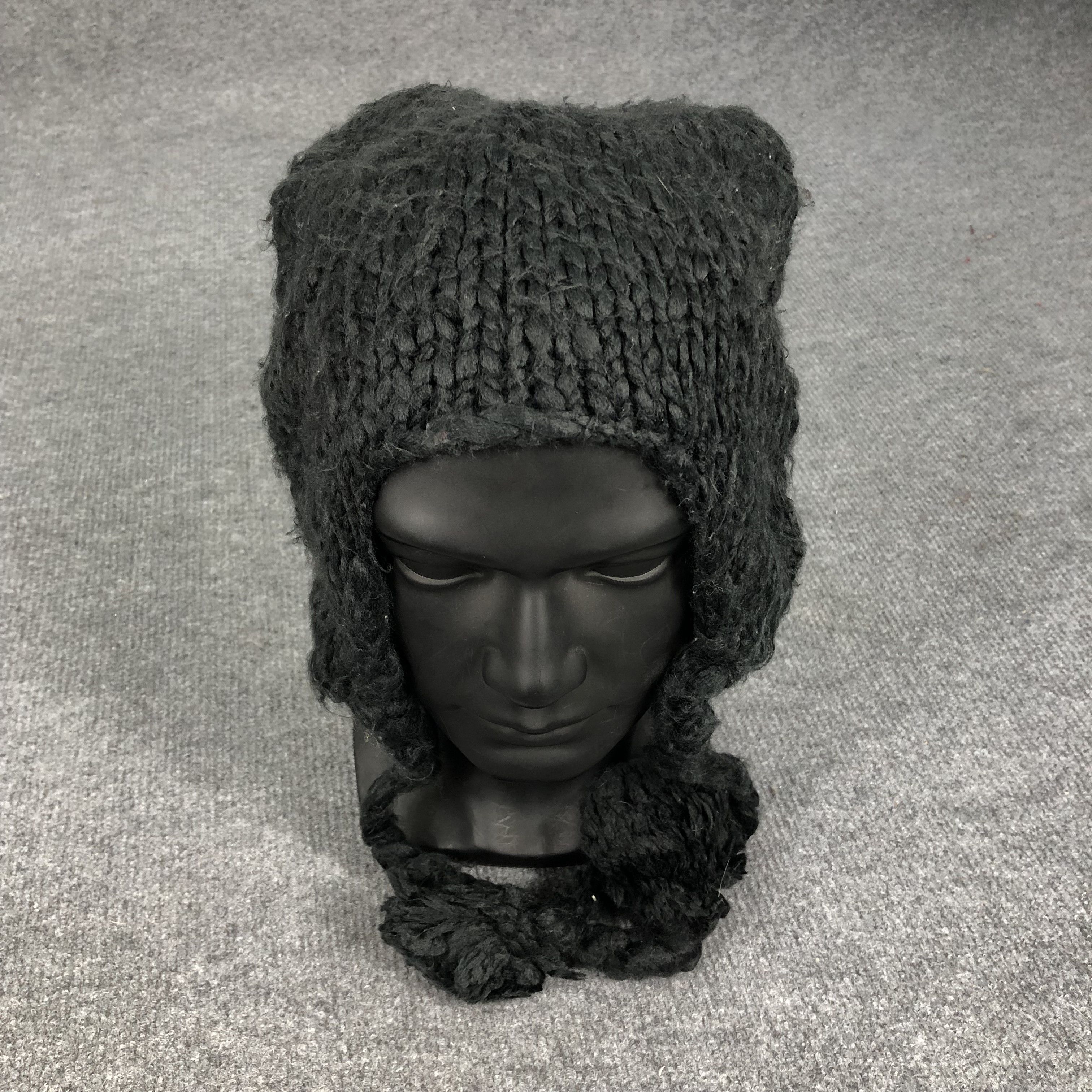 Japanese Brand Vintage Ear Flap Hat Knit Beanie Hat Size ONE SIZE - 2 Thumbnail