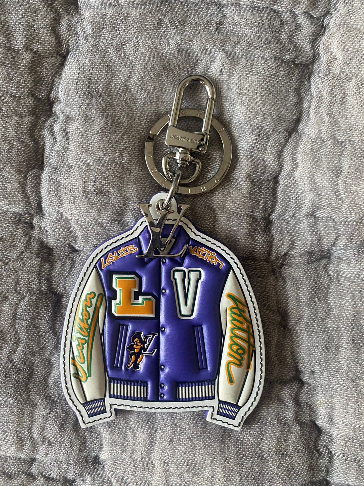 LV Varsity Jacket Illustre Bag Charm & Key Holder S00