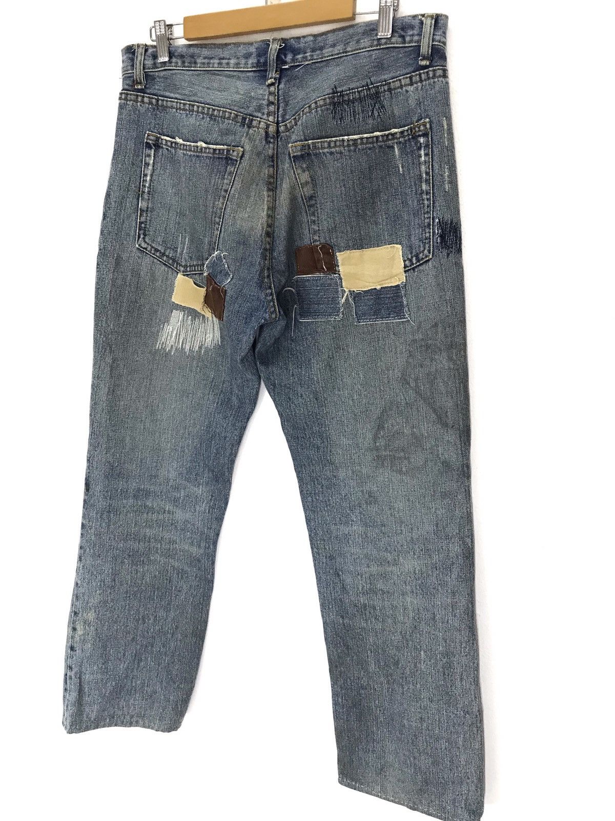 Japanese Brand Japan brand Green Patchwork denim like kapital boro Size US 34 / EU 50 - 8 Thumbnail