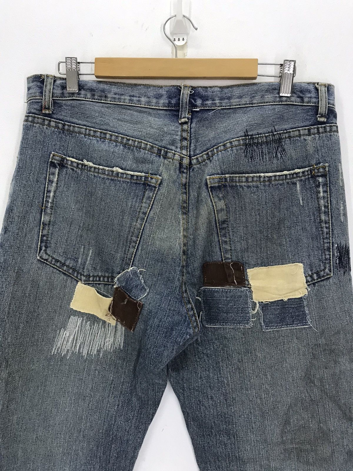 Japanese Brand Japan brand Green Patchwork denim like kapital boro Size US 34 / EU 50 - 7 Thumbnail