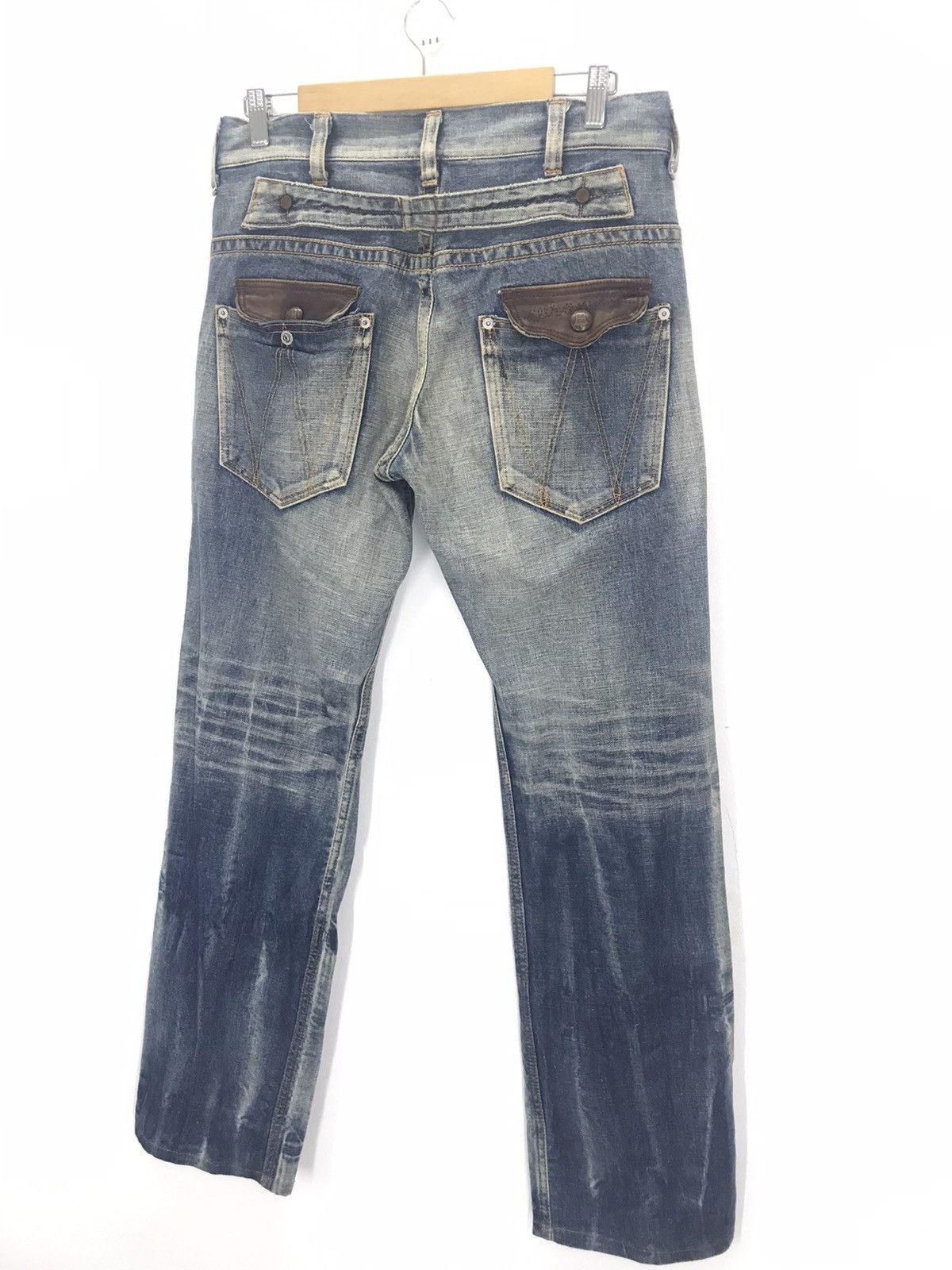 Cowboy Equipment × Wrangler Vtg Wrangler blue bell cowboy leather pocket buckleback jean Size US 32 / EU 48 - 1 Thumbnail