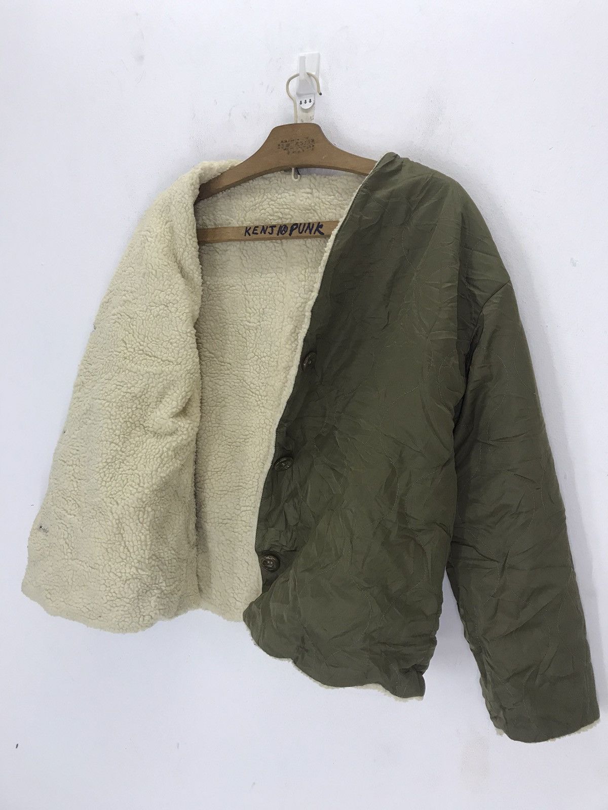 Japanese Brand KOE Reversable Quilted Sherpa cardigan jacket Size US M / EU 48-50 / 2 - 1 Thumbnail
