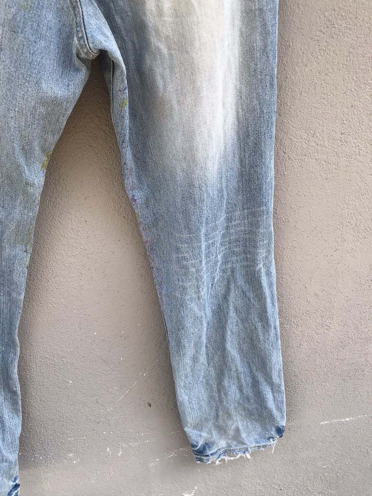 Japanese Brand Painter splatter denim patchwork distressed paisley jeans Size US 31 - 14 Thumbnail