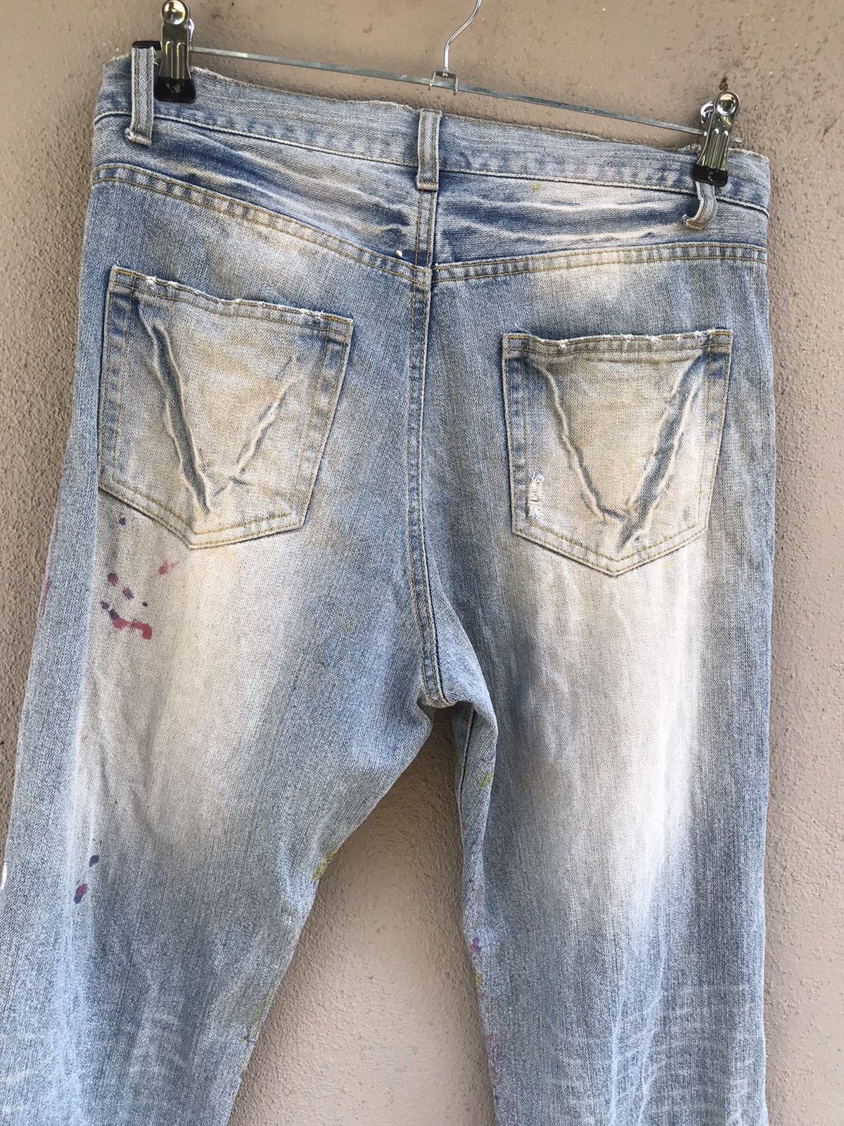 Japanese Brand Painter splatter denim patchwork distressed paisley jeans Size US 31 - 13 Thumbnail