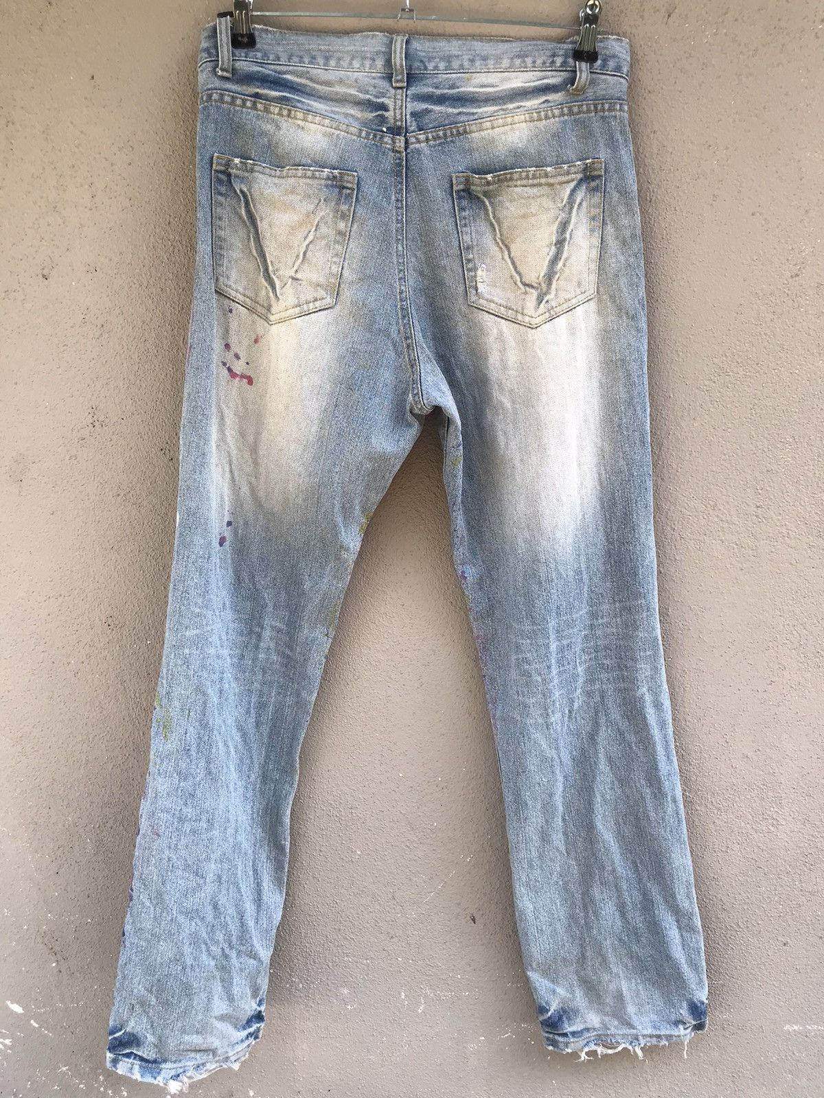 Japanese Brand Painter splatter denim patchwork distressed paisley jeans Size US 31 - 11 Thumbnail