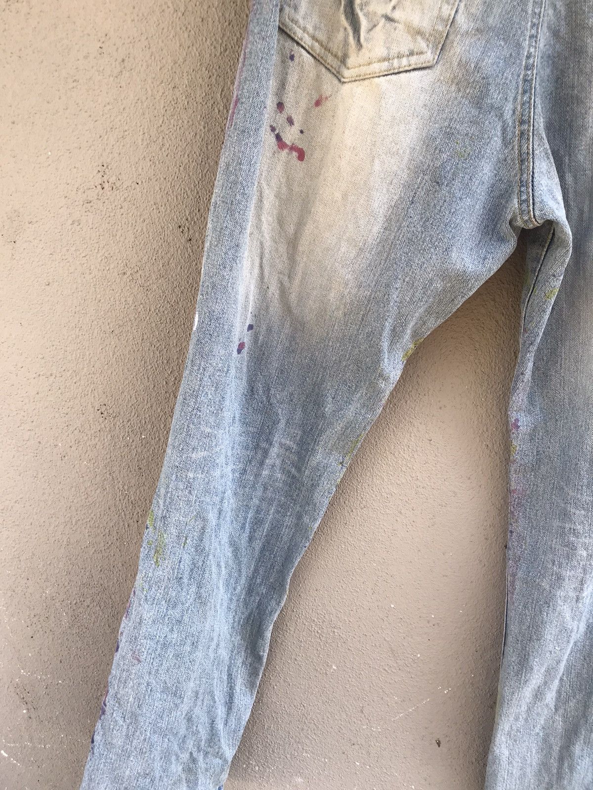Japanese Brand Painter splatter denim patchwork distressed paisley jeans Size US 31 - 12 Thumbnail